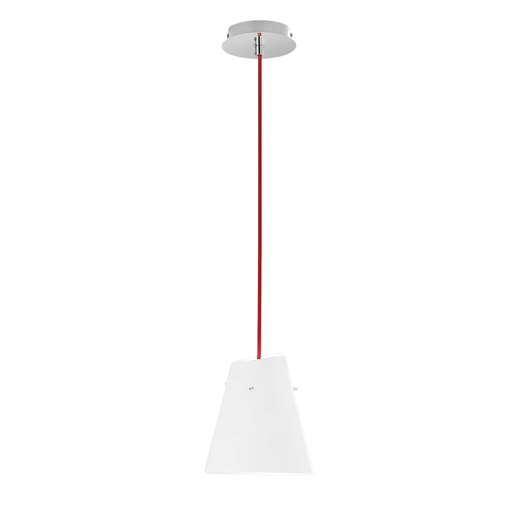 Lampadario a sospensione ERMES con cavo in tessuto rosso o in PVC nero (1XE27) - FT-FeelThe