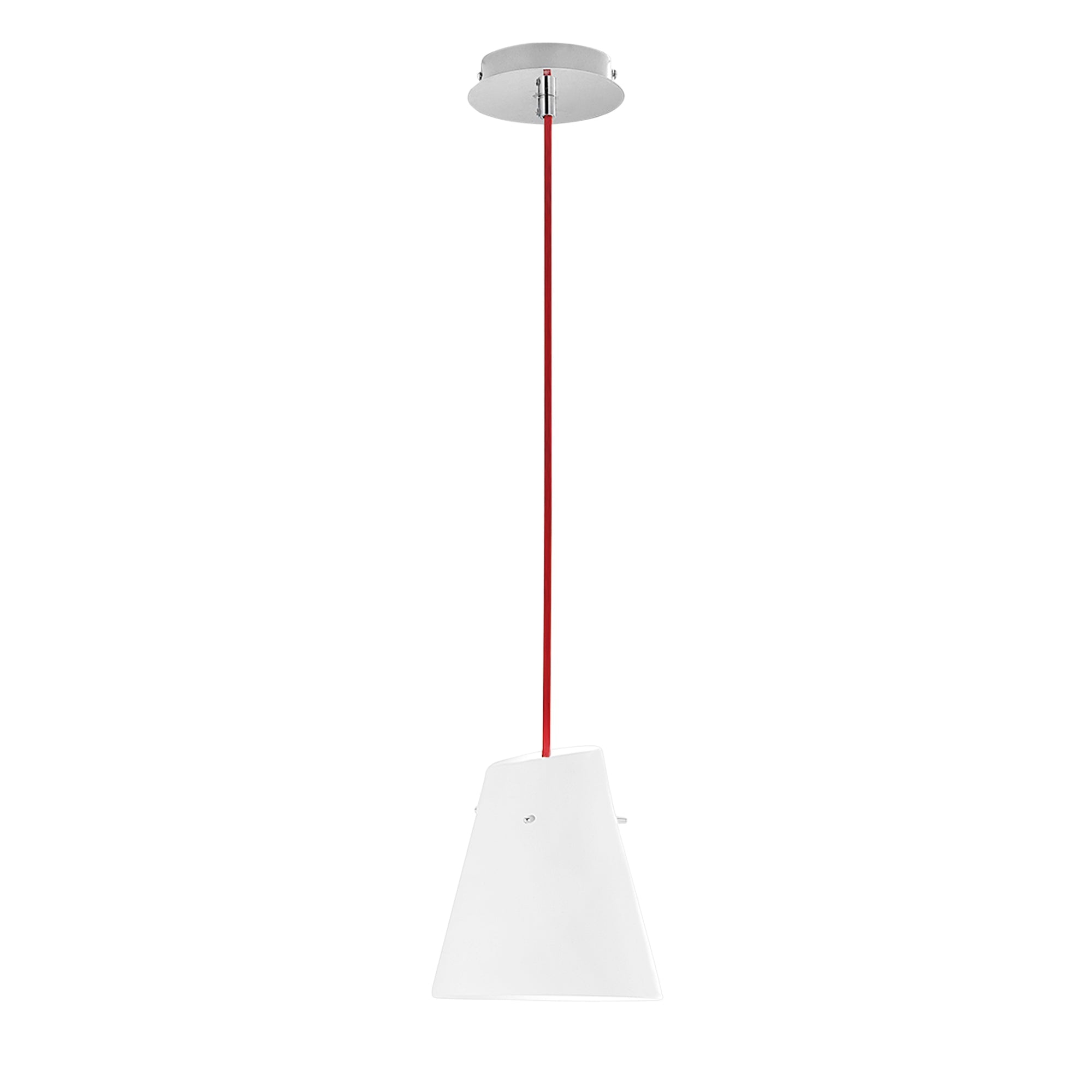 Lampadario a sospensione ERMES con cavo in tessuto rosso o in PVC nero (1XE27) - FT-FeelThe