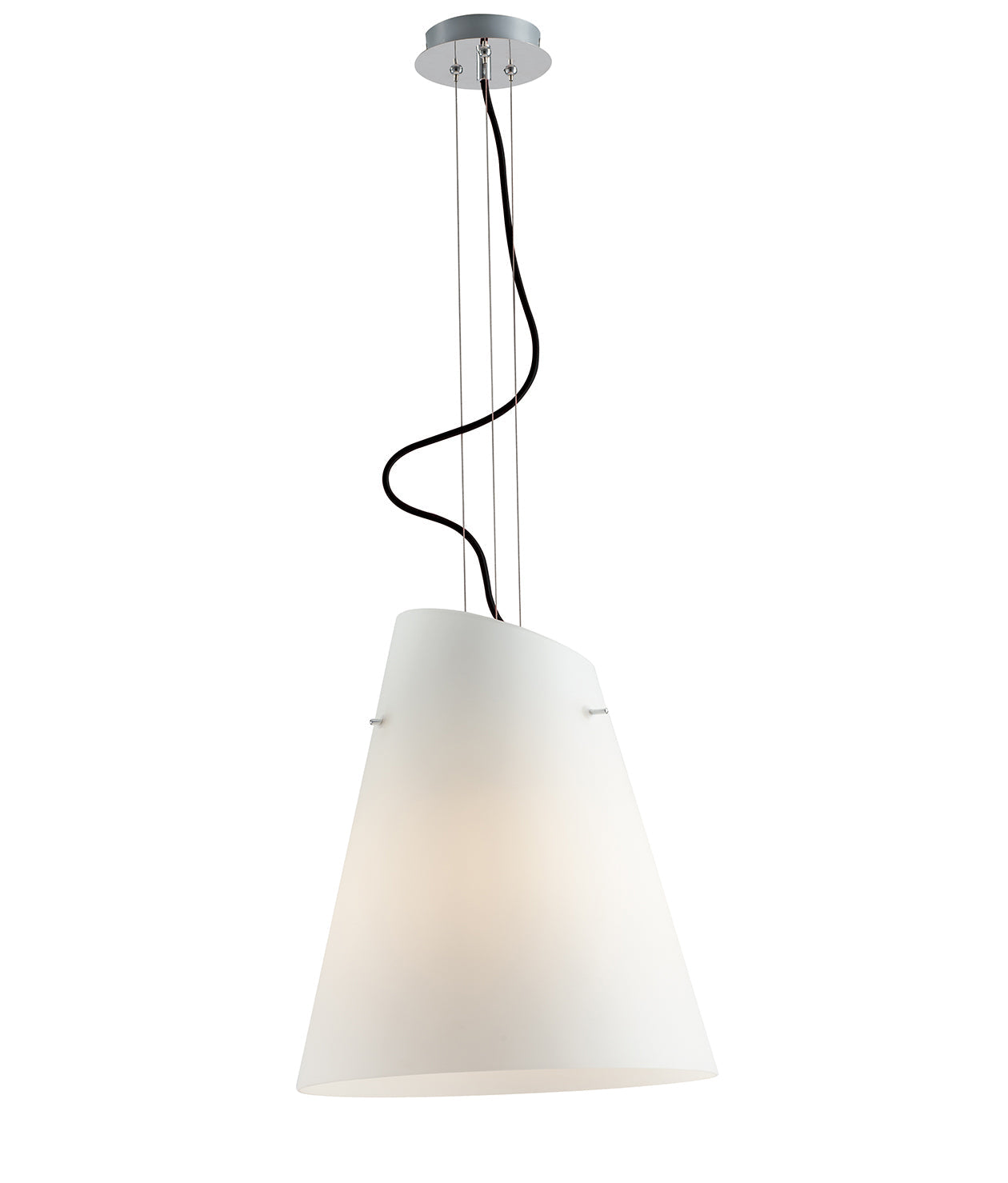 Lampadario a sospensione ERMES con cavo in tessuto rosso o in PVC nero (3XE27) - FT-FeelThe