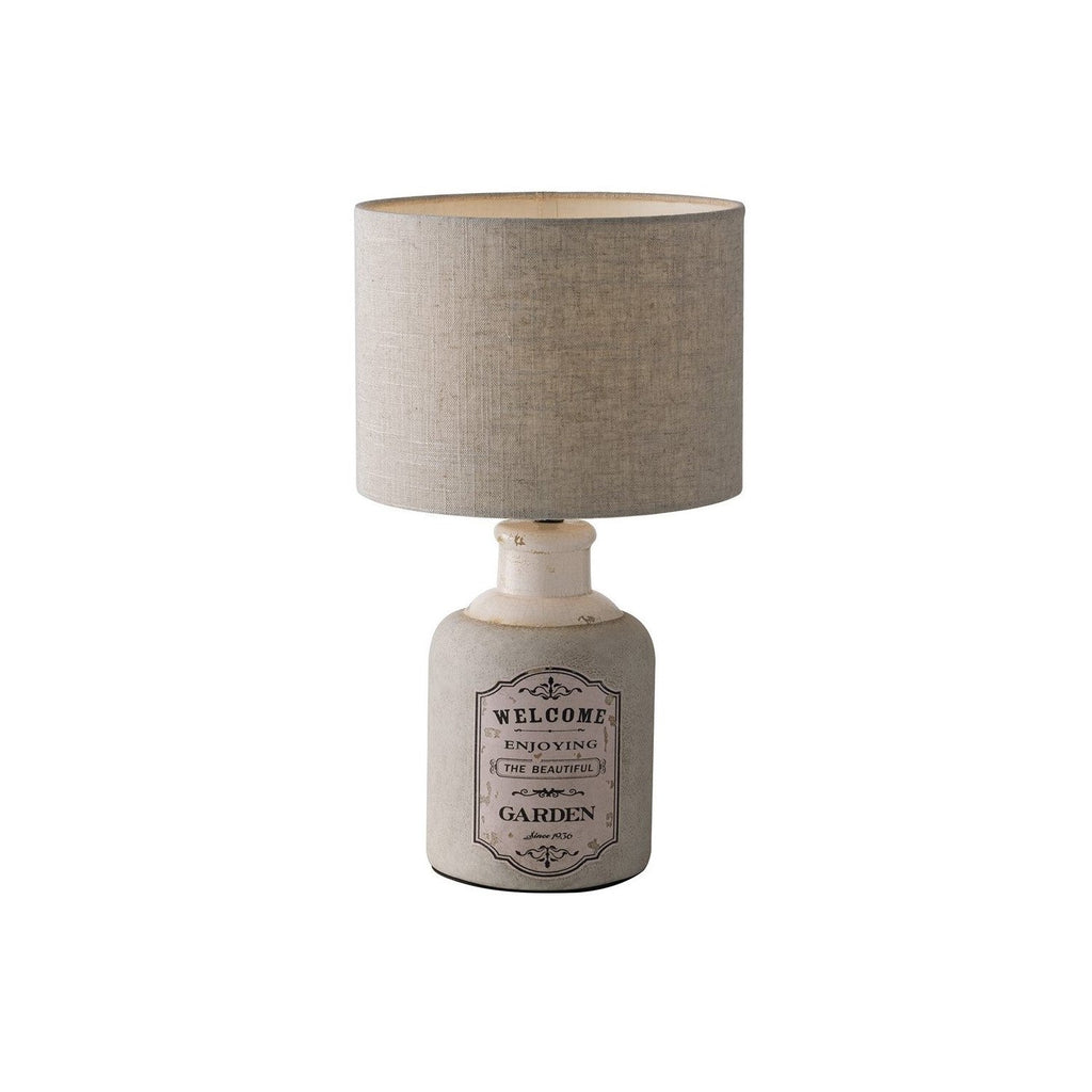 Lumetto FACTORY in ceramica con paralume in tessuto - FT-FeelThe