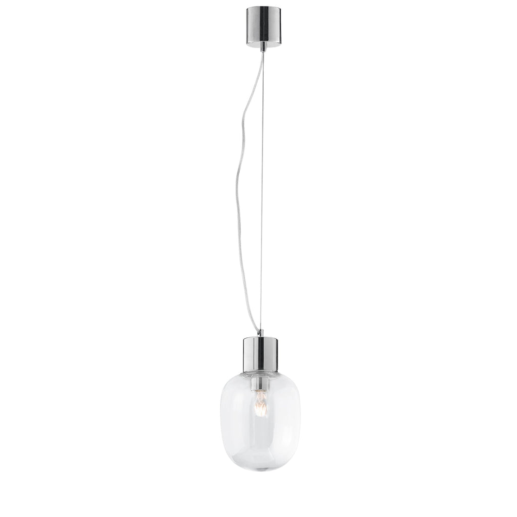 Lampadario a sospensione FELLINI in metallo cromo, 18 cm. - FT-FeelThe