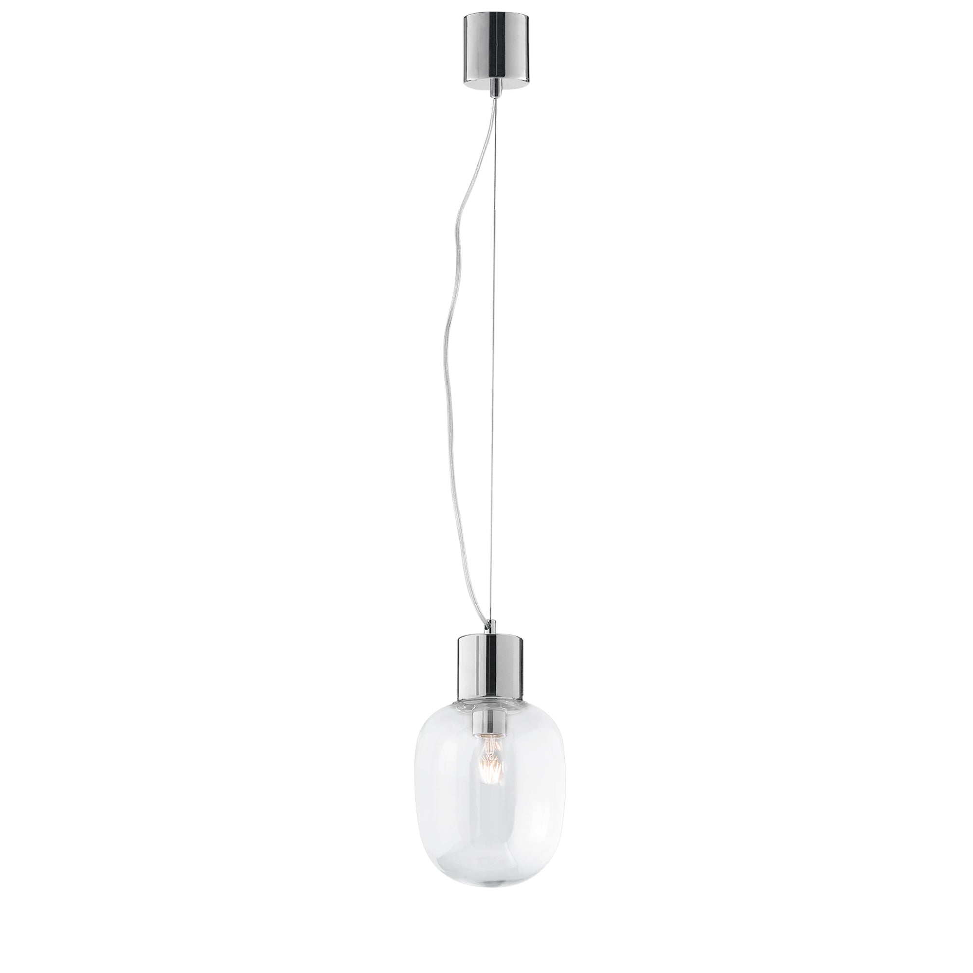 Lampadario a sospensione FELLINI in metallo cromo, 18 cm. - FT-FeelThe