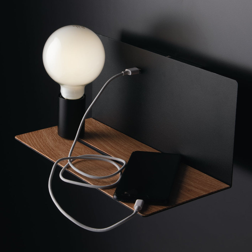 Applique FLASH in metallo con presa USB - FT-FeelThe