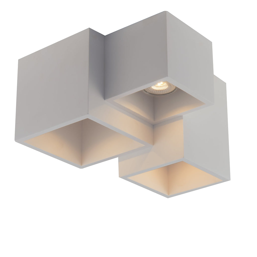 Plafoniera FOSTER in gesso bianco verniciabile punti luce multipli - FT-FeelThe