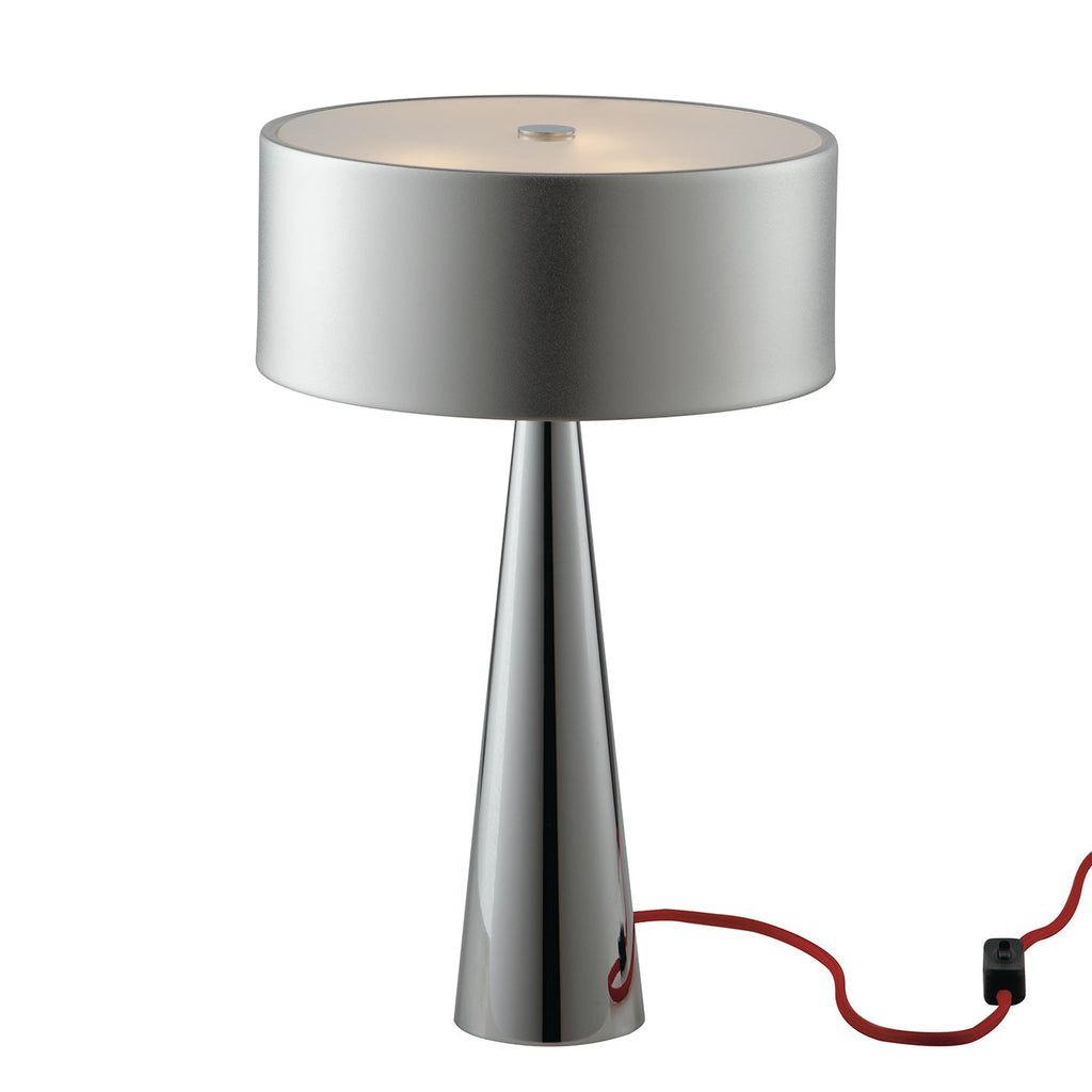 Lampada da tavolo argento HEMINGUAY in metallo con paralume in alluminio - FT-FeelThe