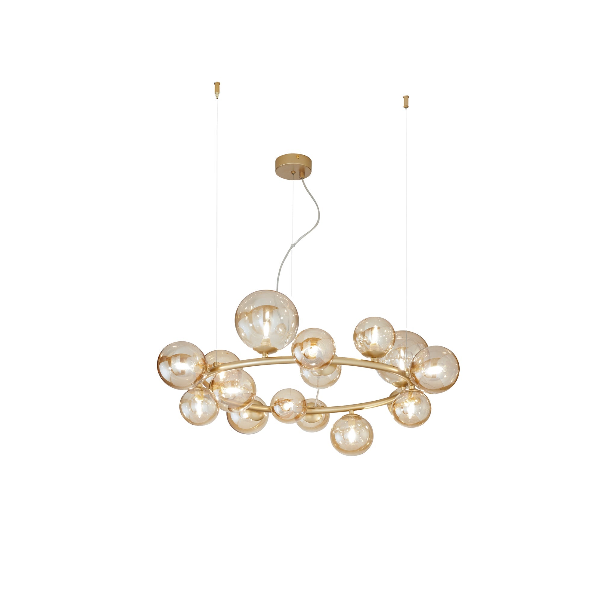 Lampadario a sospensione HONEY con sedici diffusori in vetro soffiato - FT-FeelThe