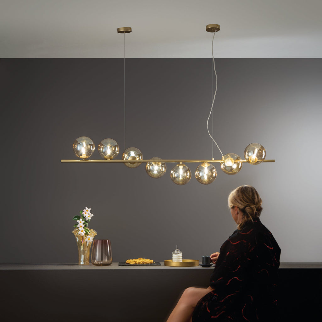 Lampadario a sospensione HONEY con otto diffusori in vetro soffiato - FT-FeelThe
