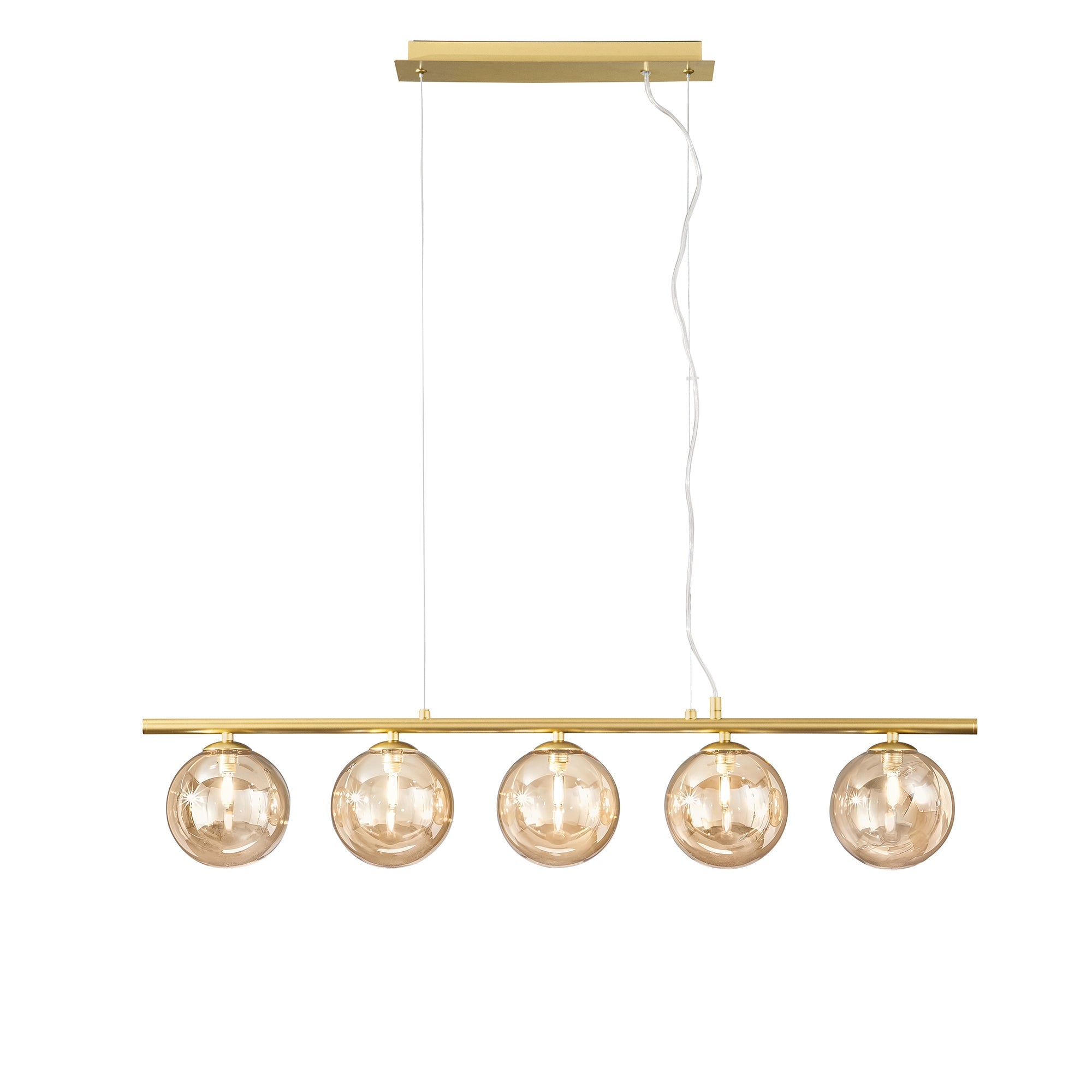 Sospensione lineare HONEY con cinque diffusori in vetro soffiato - FT-FeelThe