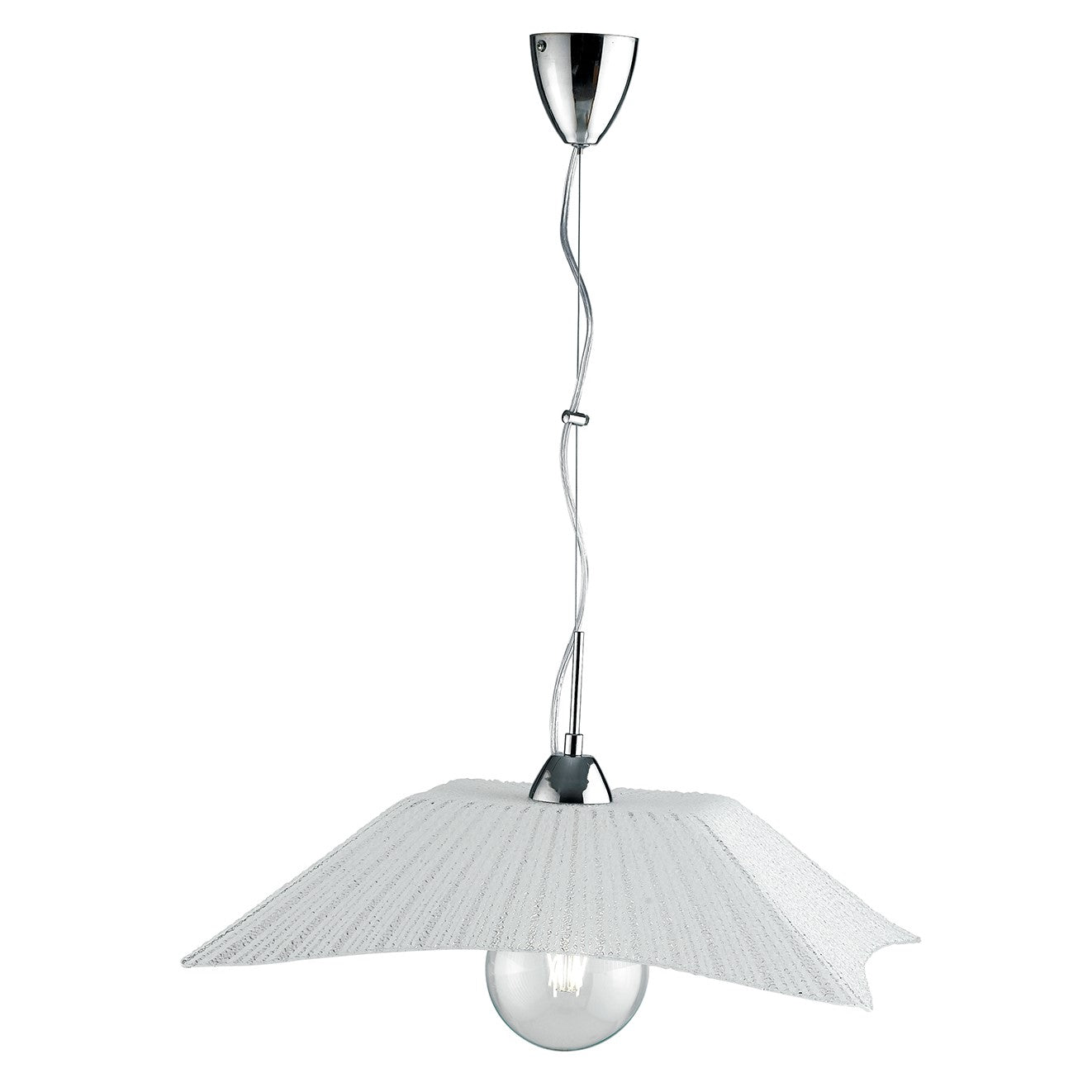 Lampadario a sospensione ISIDE in vetro diamantato e finiture cromo - FT-FeelThe