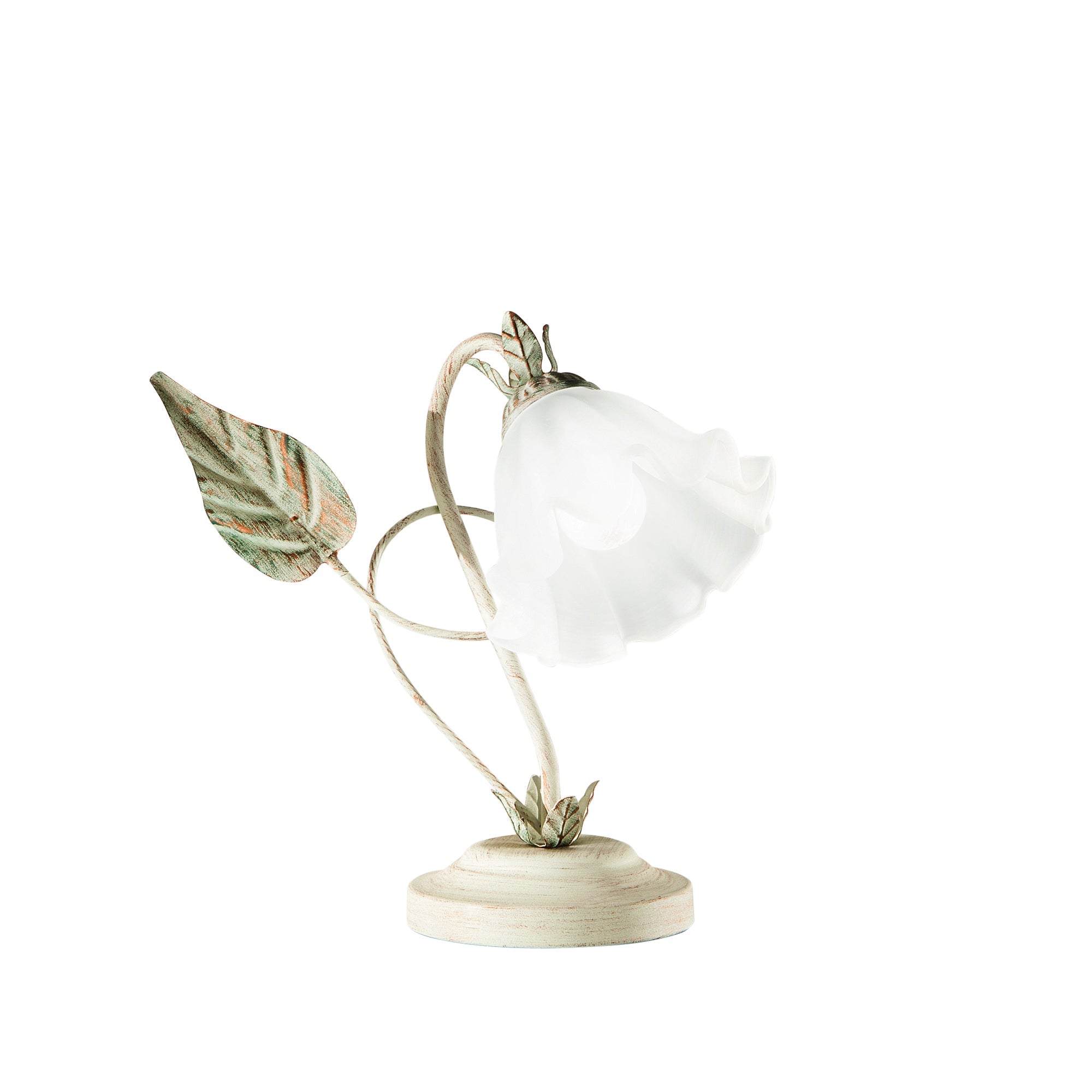 Lumetto ISOTTA in metallo avorio e diffusore in vetro bianco - FT-FeelThe