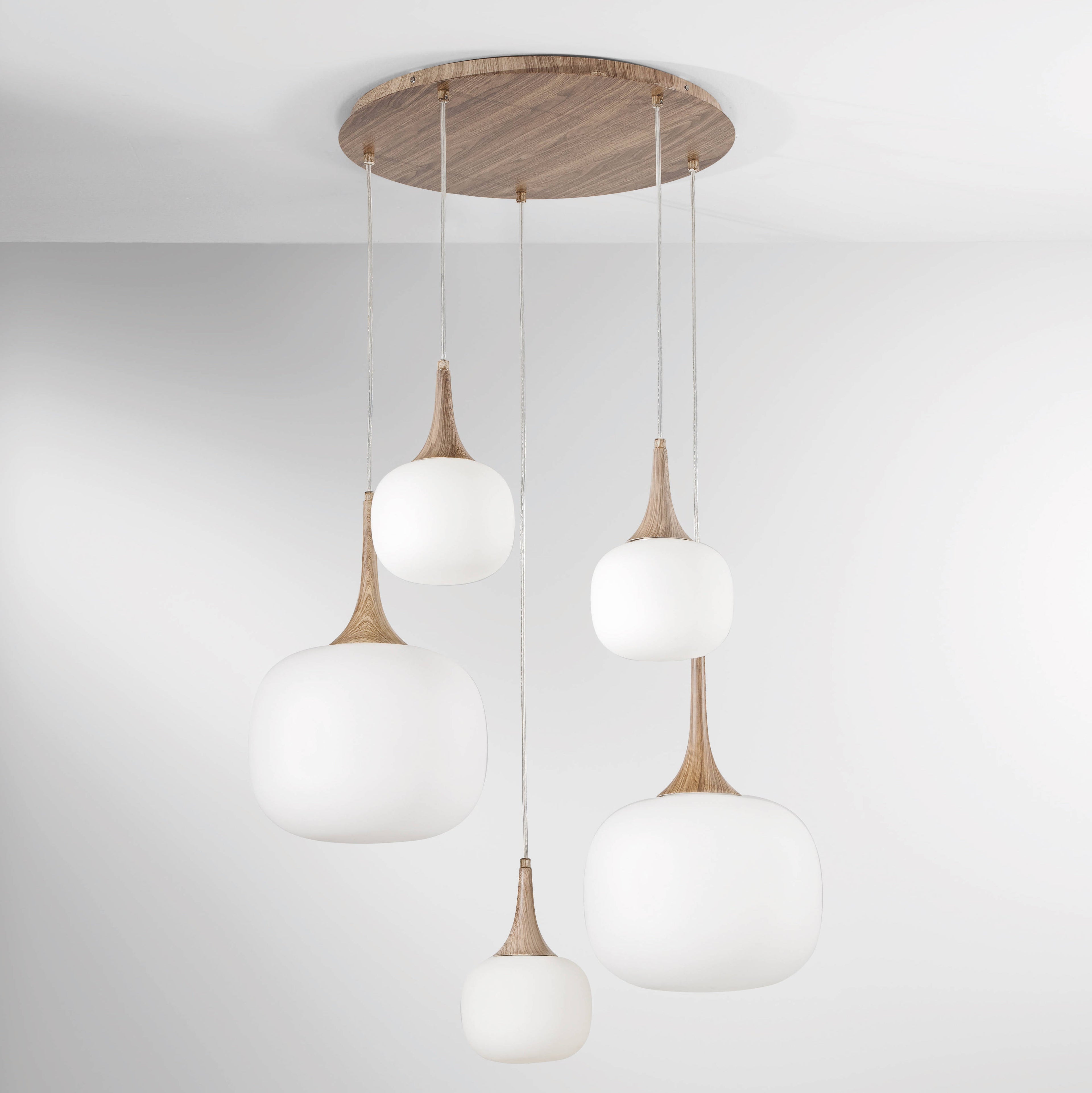 Sospensione JAIPUR in metallo con cinque diffusori in vetro - FT-FeelThe