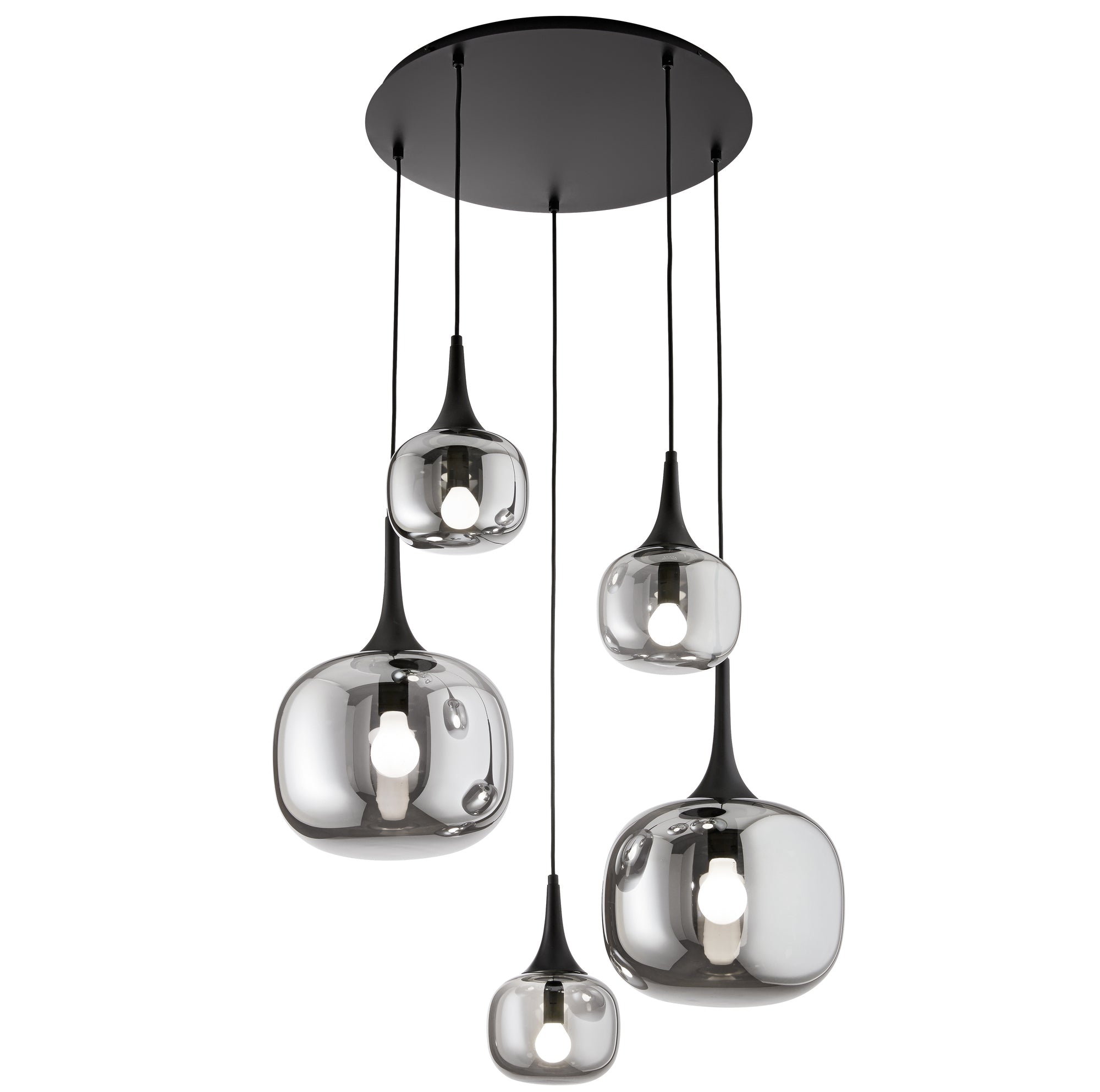 Sospensione JAIPUR in metallo con cinque diffusori in vetro - FT-FeelThe