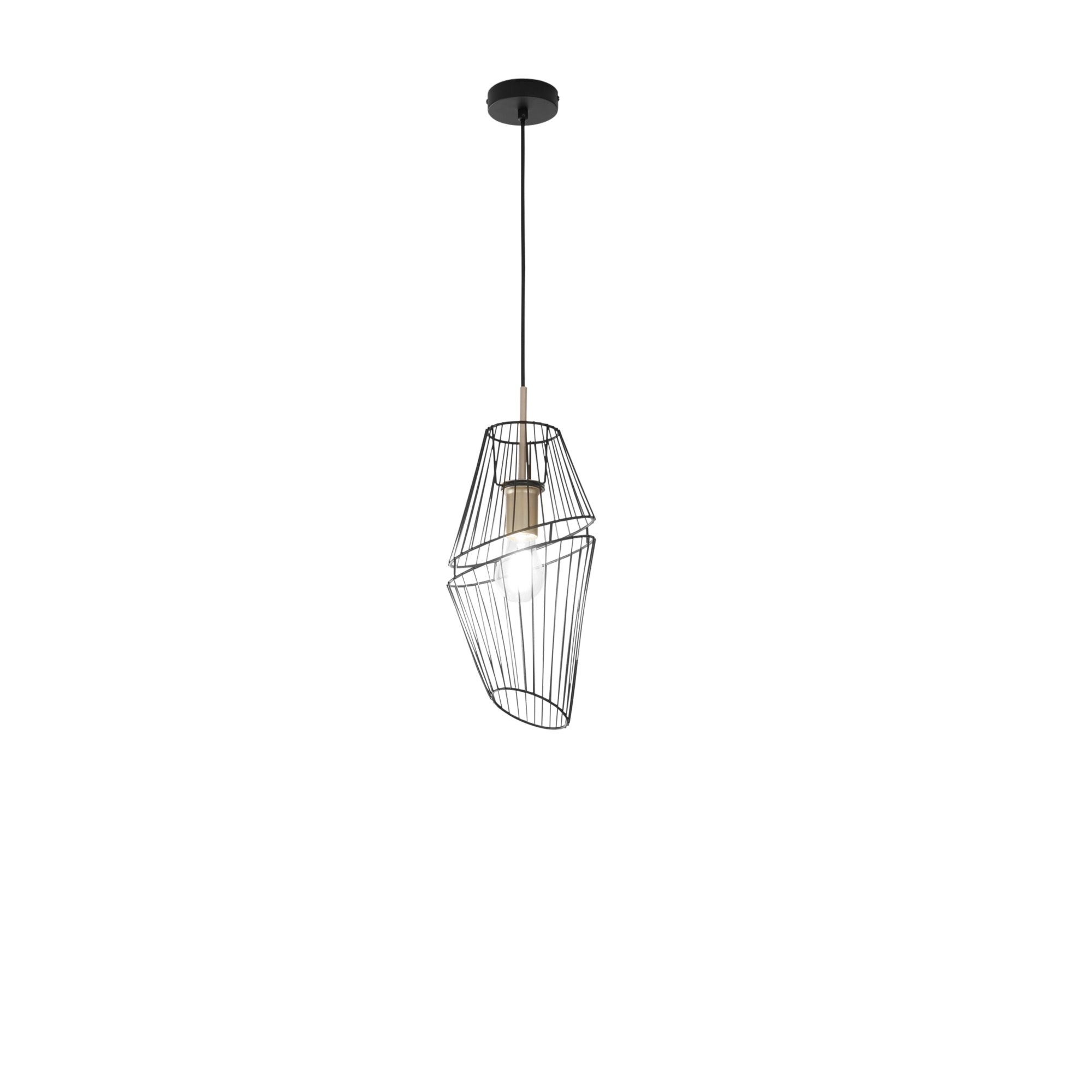 Lampadario a sospensione KIKO in metallo nero e oro - FT-FeelThe