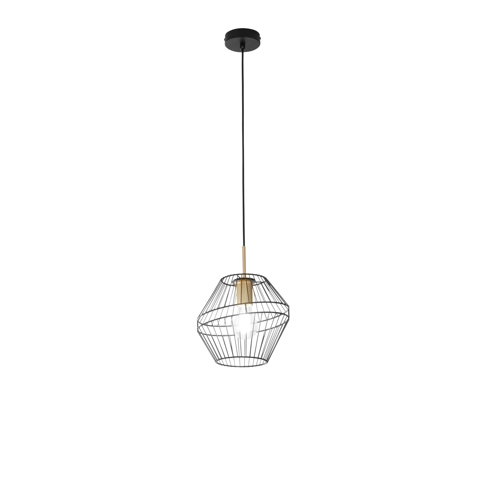 Lampadario a sospensione KIKO in metallo nero e oro - FT-FeelThe