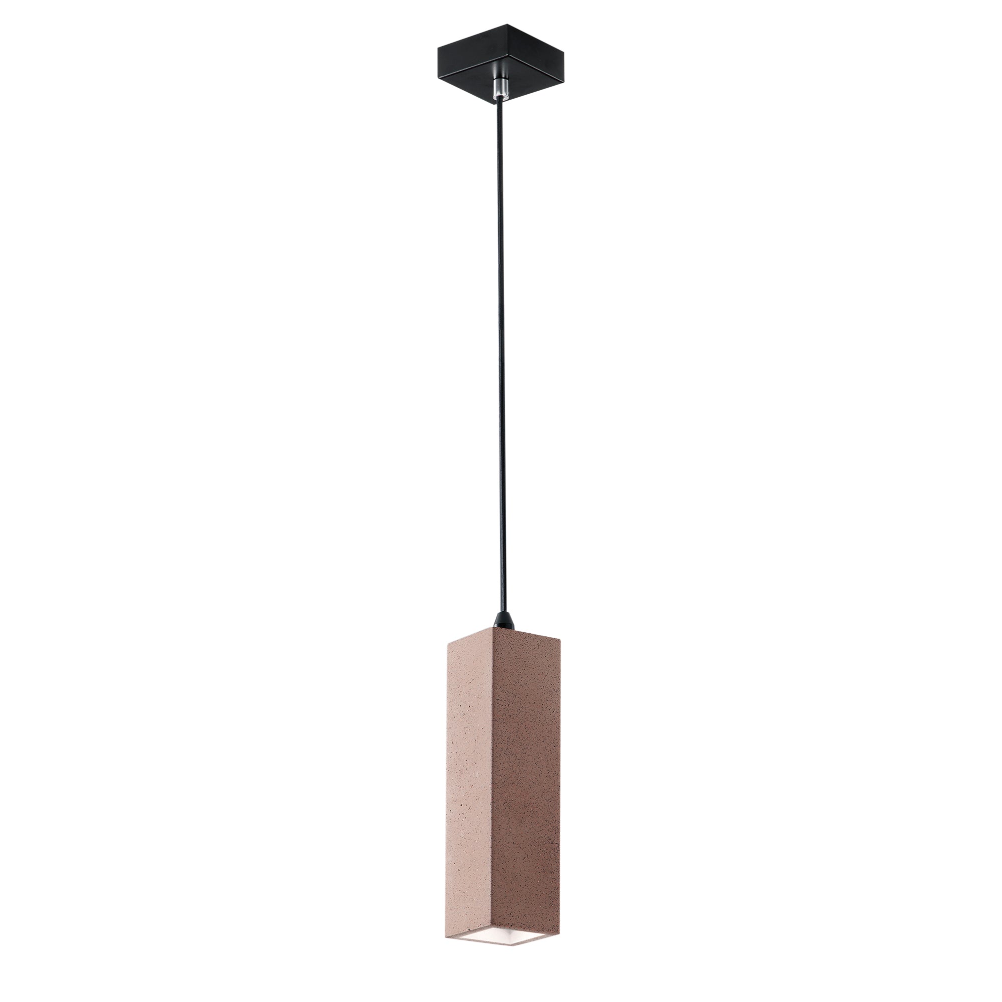 Lampadario a sospensione Kruk con struttura quadrata in cemento naturale (1XGU10) - FT-FeelThe