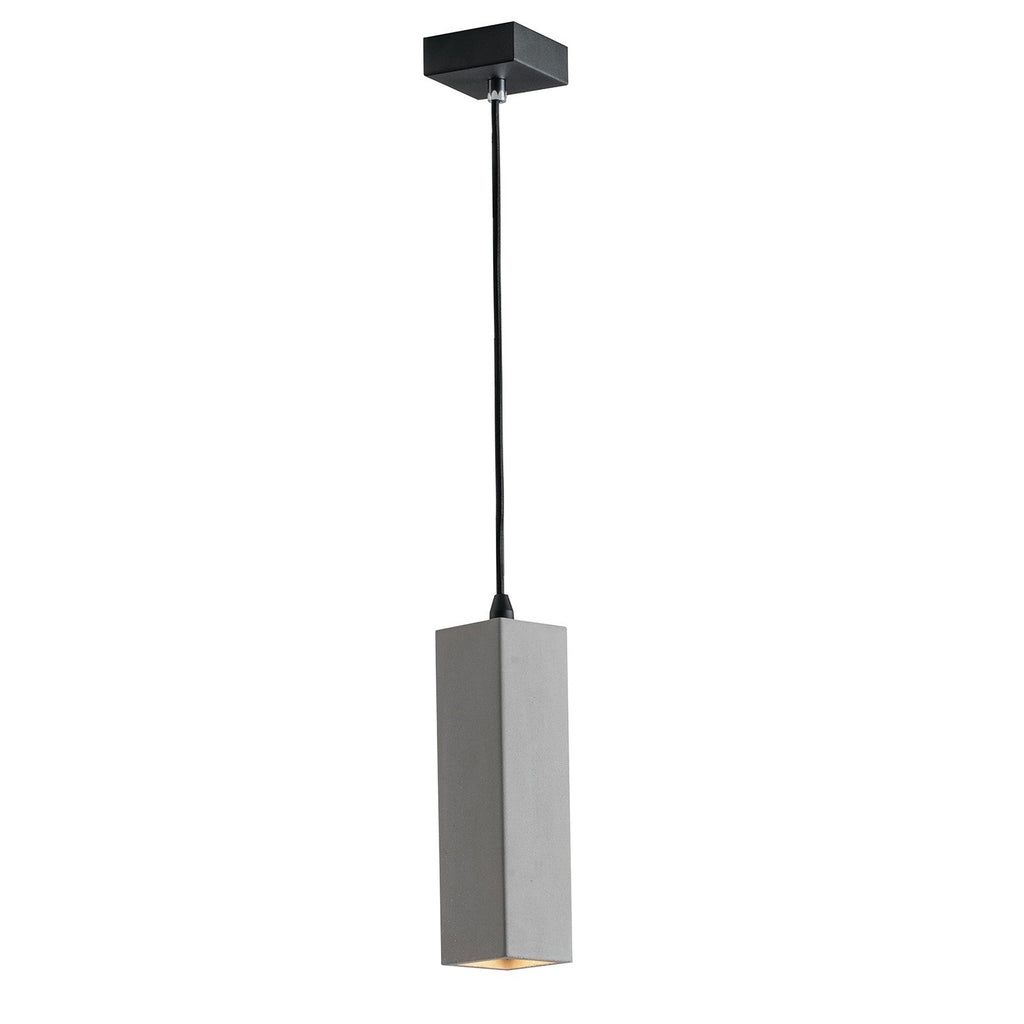 Lampadario a sospensione Kruk con struttura quadrata in cemento naturale (1XGU10) - FT-FeelThe