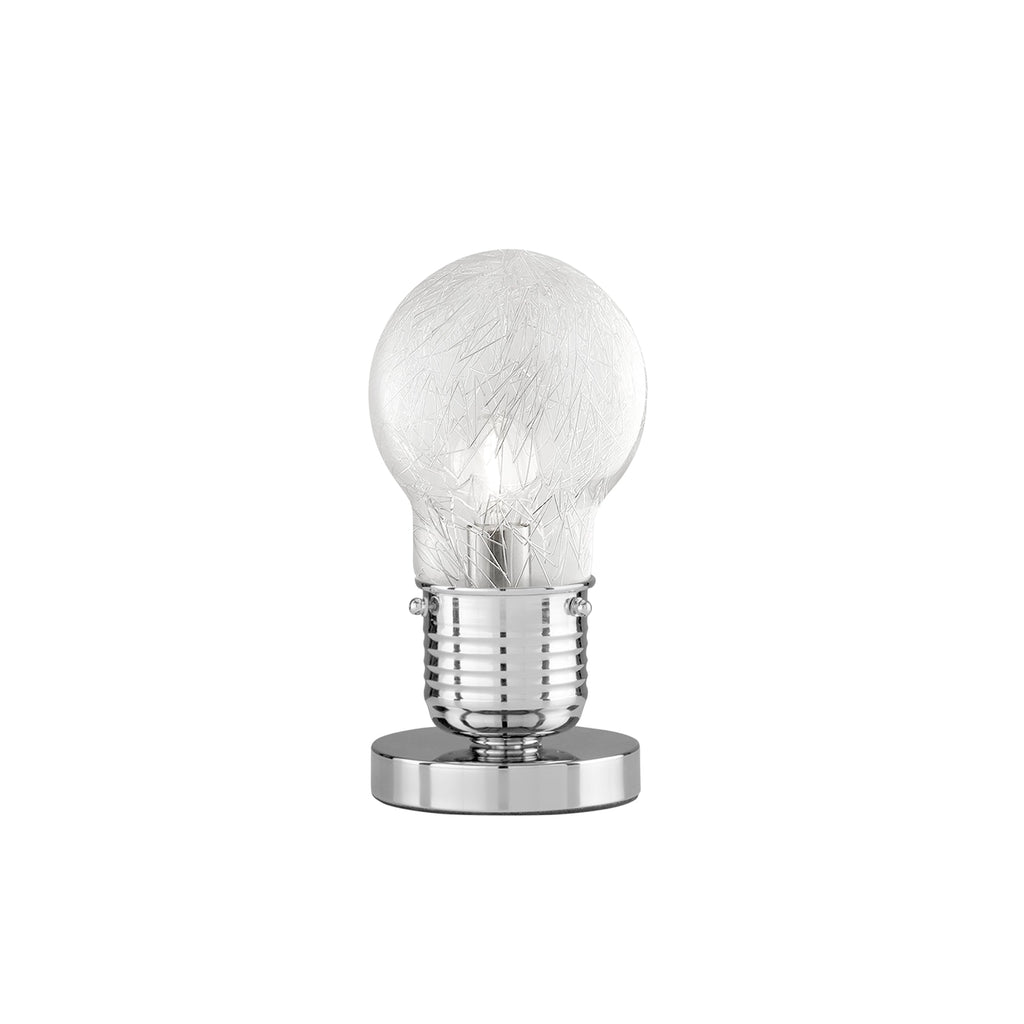 Lampada da tavolo collezione LAMPADINA in vetro con decoro interno con fili in alluminio - FT-FeelThe