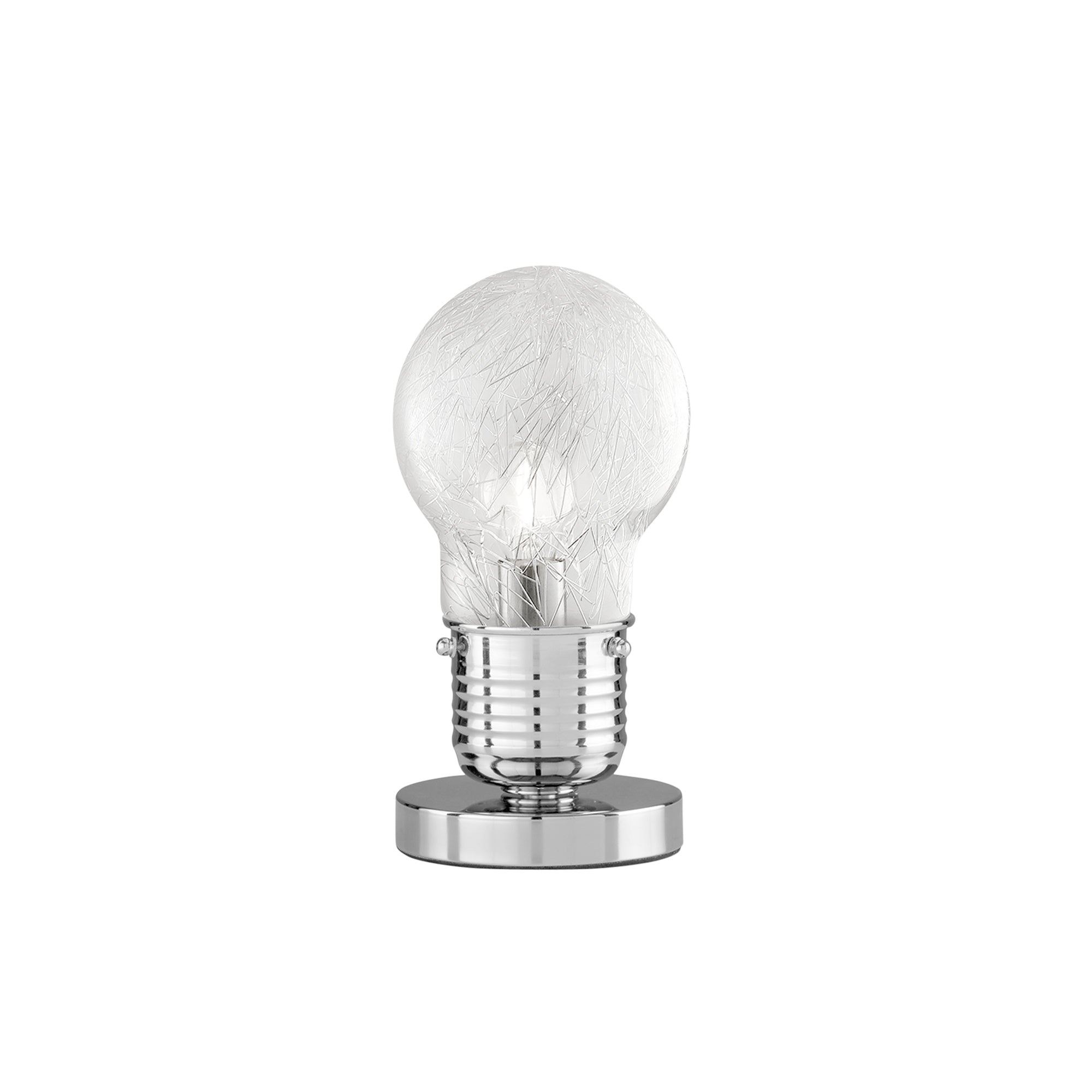 Lampada da tavolo collezione LAMPADINA in vetro con decoro interno con fili in alluminio - FT-FeelThe