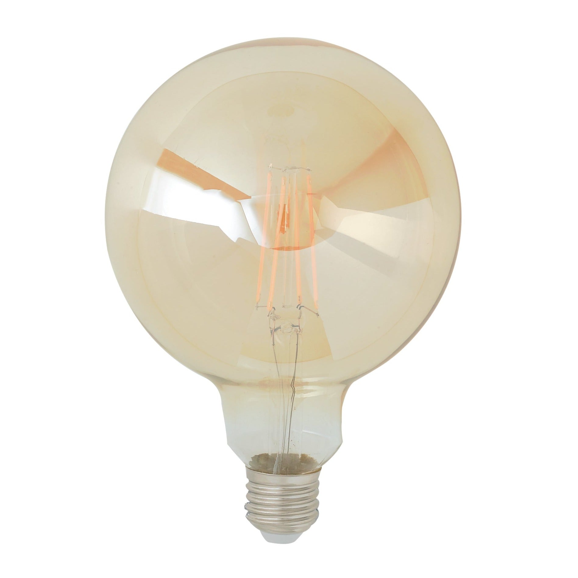 Lampadina LED globo in vetro ambrato 8W con attacco E27, luce calda 2500K - FT-FeelThe
