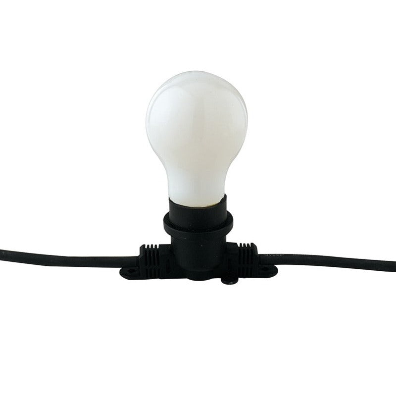 Stringa elettrificata Picnic con attacco E27 per esterni, con cavo in gomma inclusiva di spina schuko e connettore modulabile - FT-FeelThe