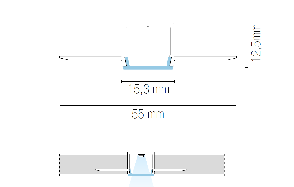 Profilo BEND in alluminio snodabile per installazione ad incasso 2 metri - FT-FeelThe