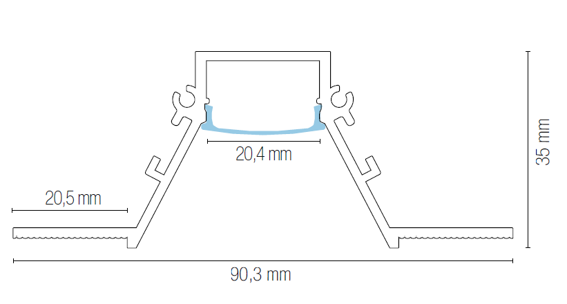 Profilo WING in alluminio per installazione a veletta 2 metri - FT-FeelThe