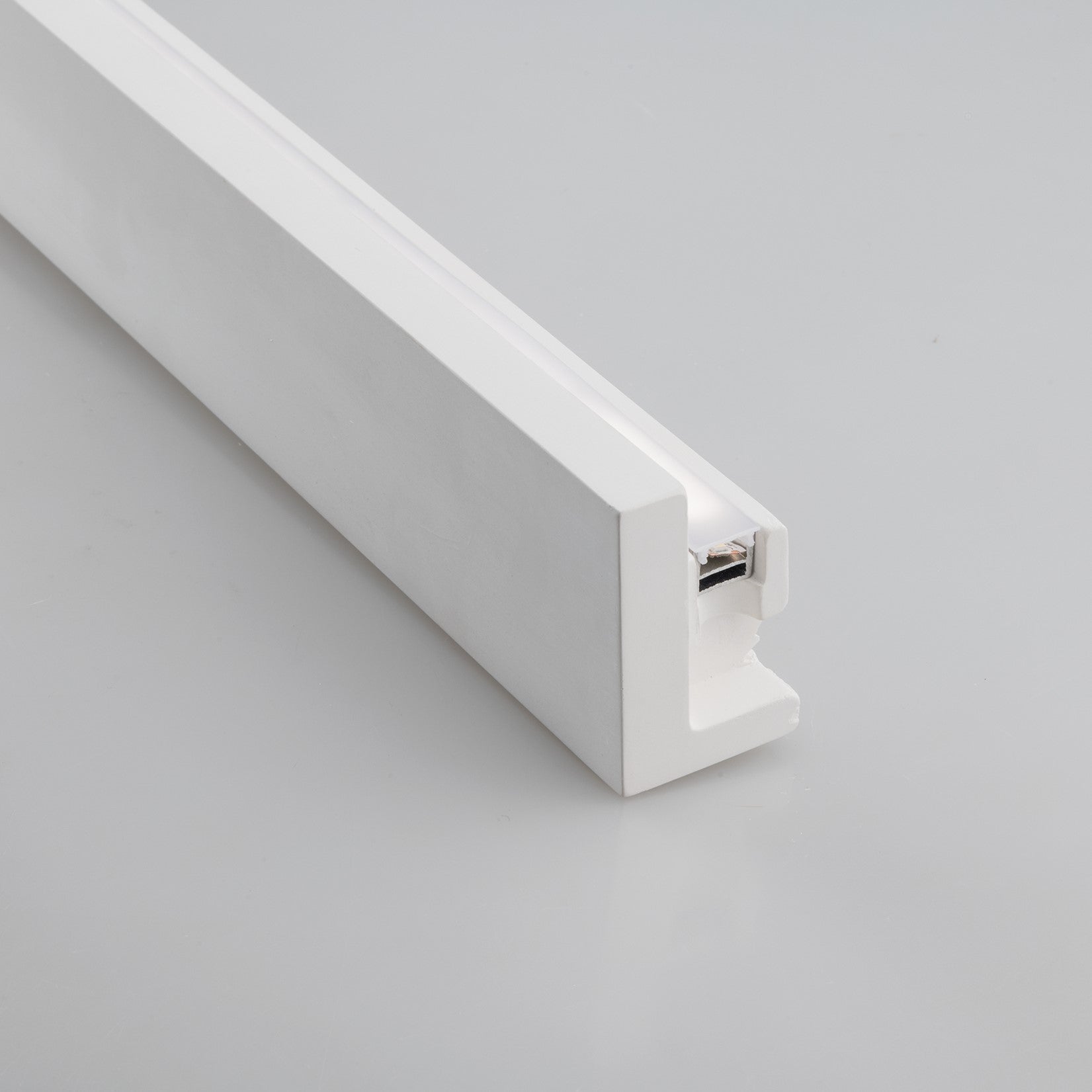 Profilo MONO bianco in gesso per led singola emissione 1 metro - FT-FeelThe