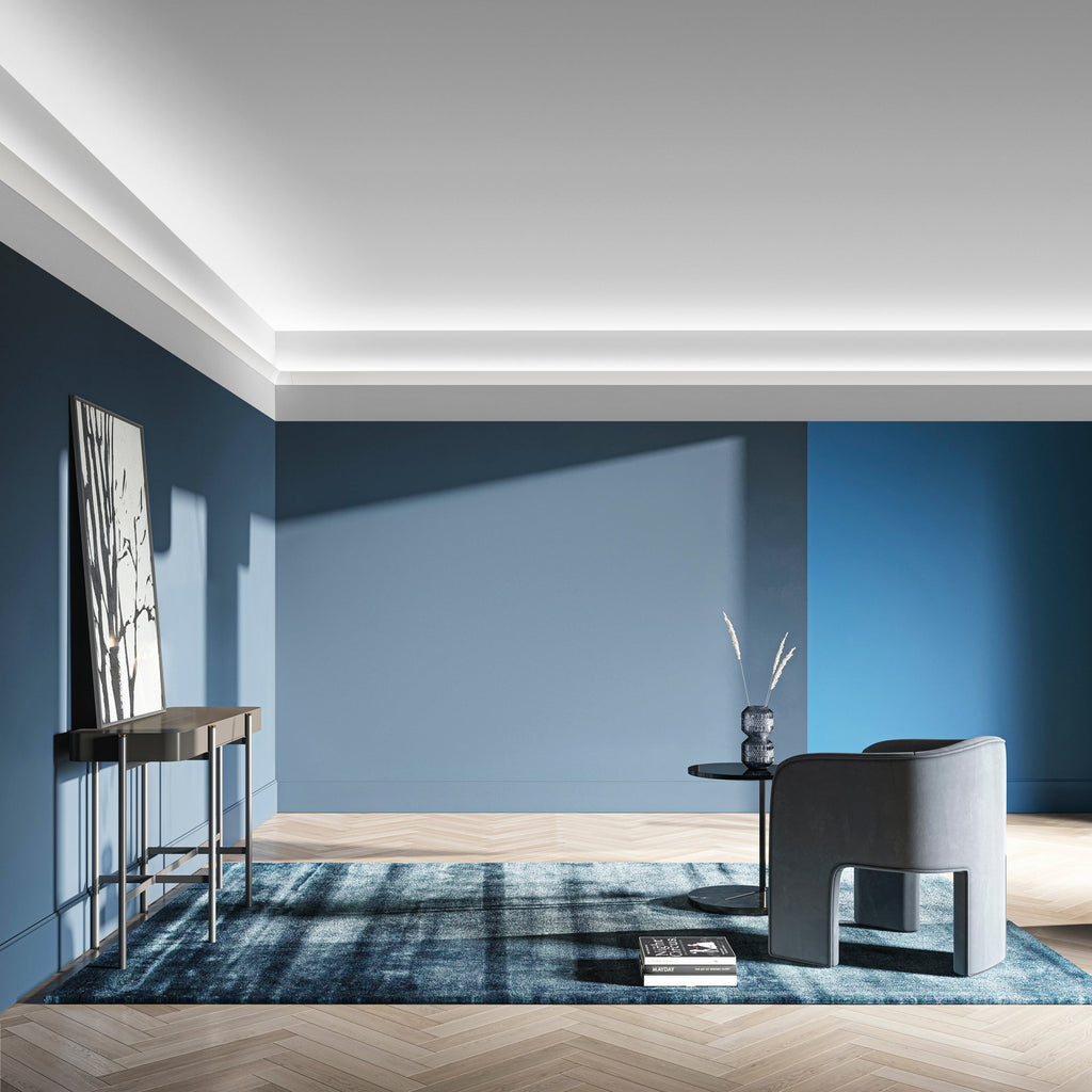 Profilo VELA bianco in gesso per LED con singola emissione veletta 1 metro - FT-FeelThe