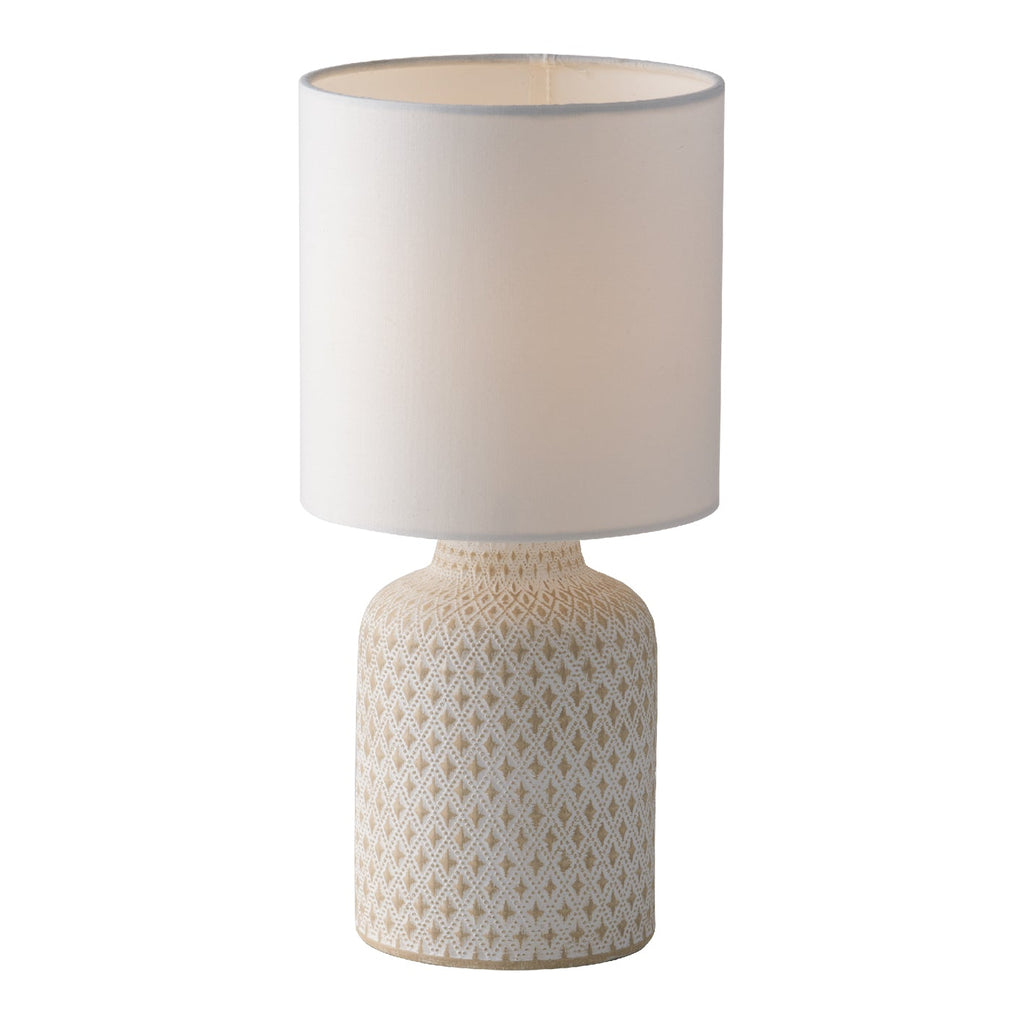 Lumetto RAVELLO in ceramica decorata e paralume in tessuto - FT-FeelThe