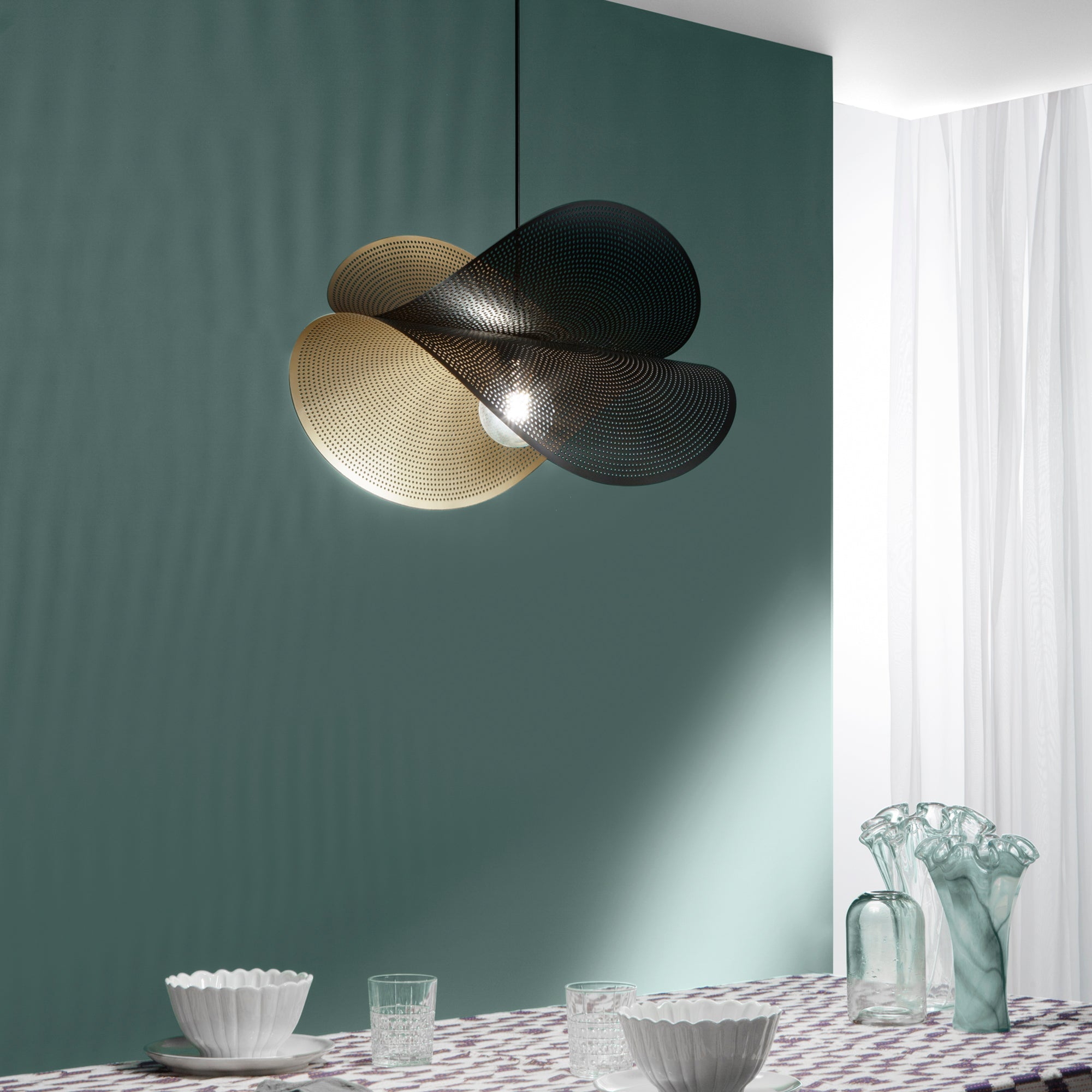 Lampadario a sospensione RHEI a doppia vela - FT-FeelThe