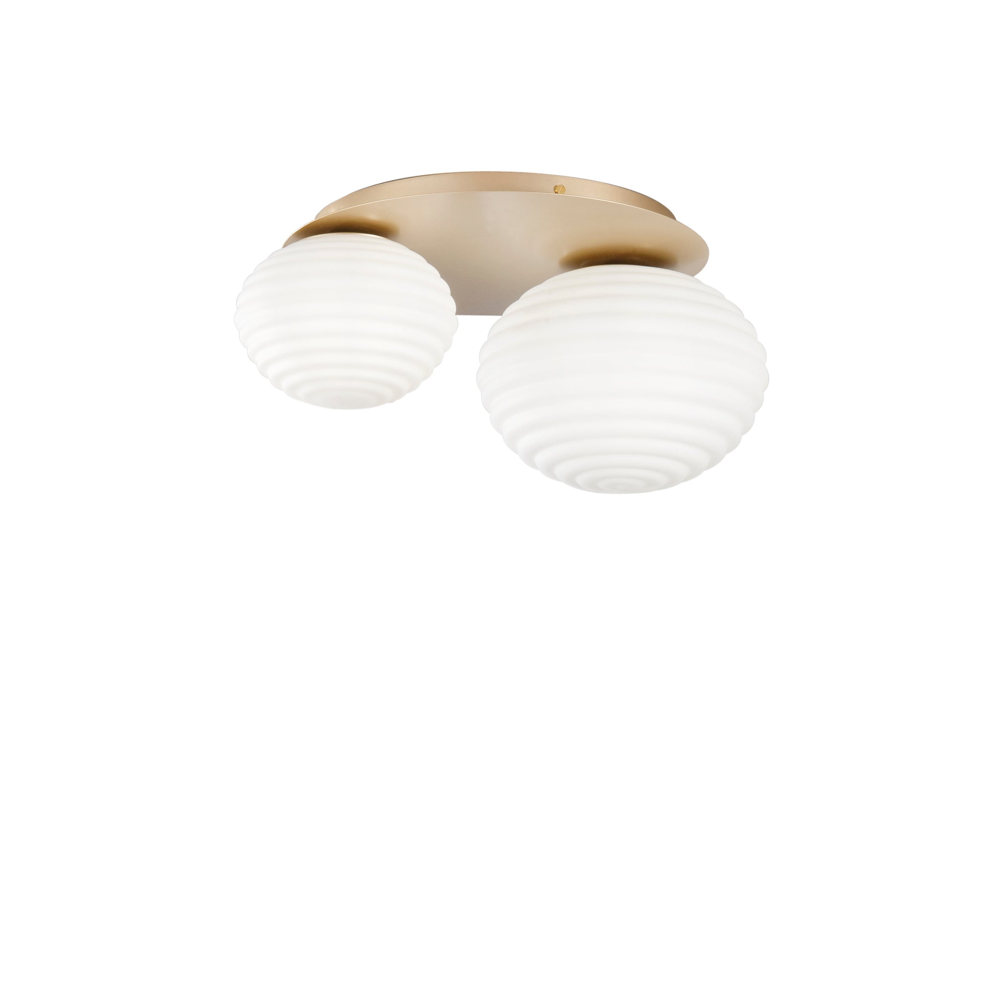 Plafoniera RIPPLE in metallo con due diffusori in vetro - FT-FeelThe