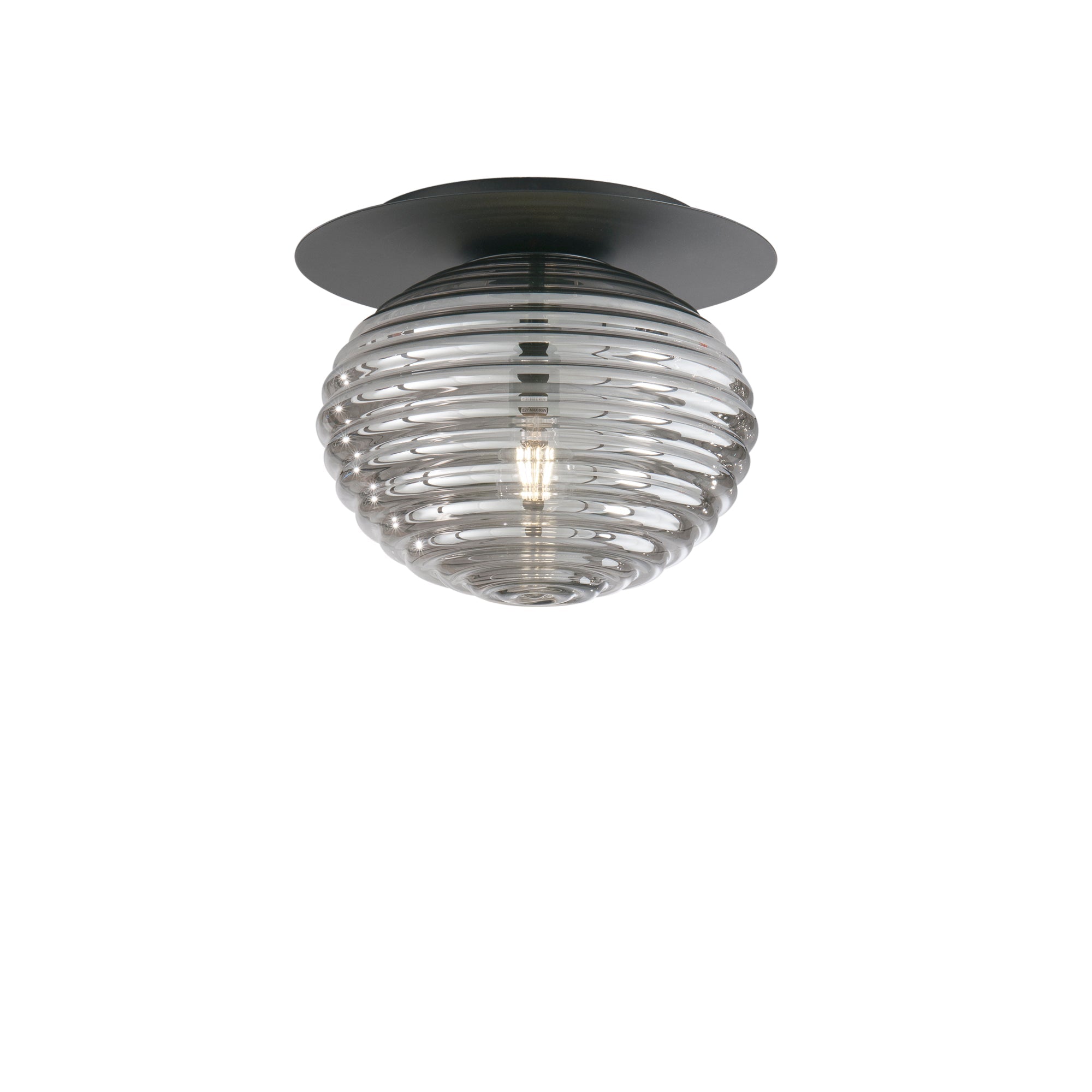 Plafoniera RIPPLE in metallo con diffusore in vetro - FT-FeelThe