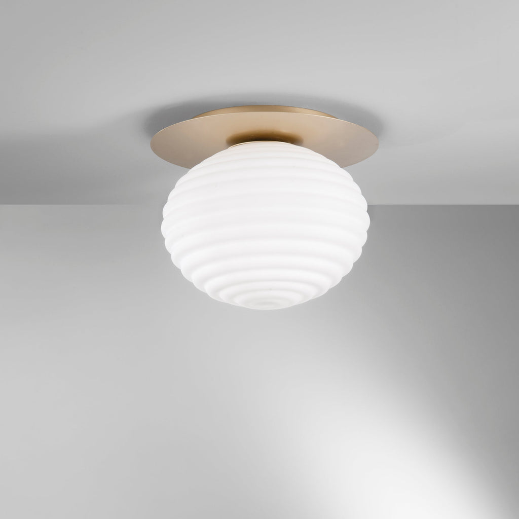 Plafoniera RIPPLE in metallo con diffusore in vetro - FT-FeelThe