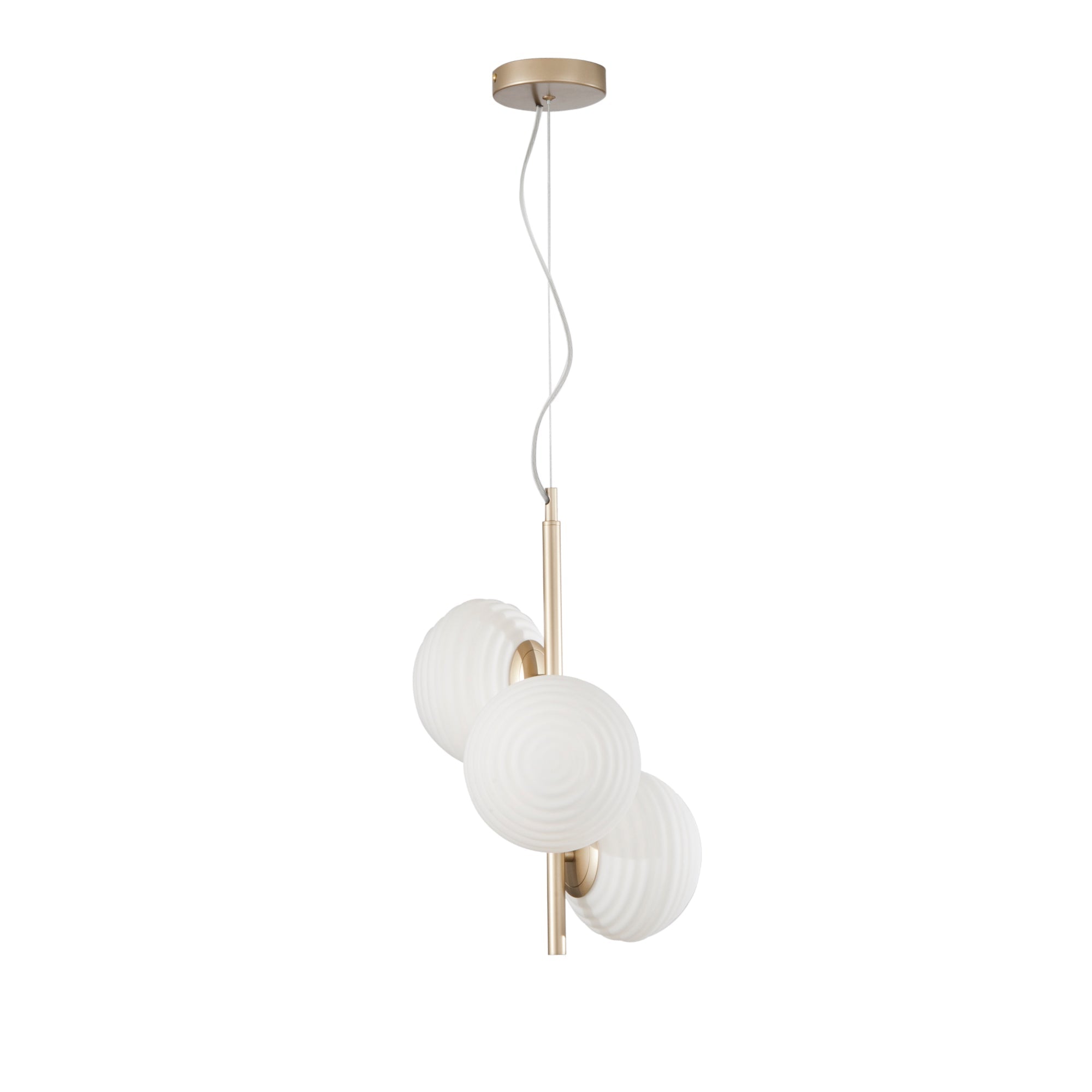 Sospensione RIPPLE in metallo con tre diffusori in vetro - FT-FeelThe