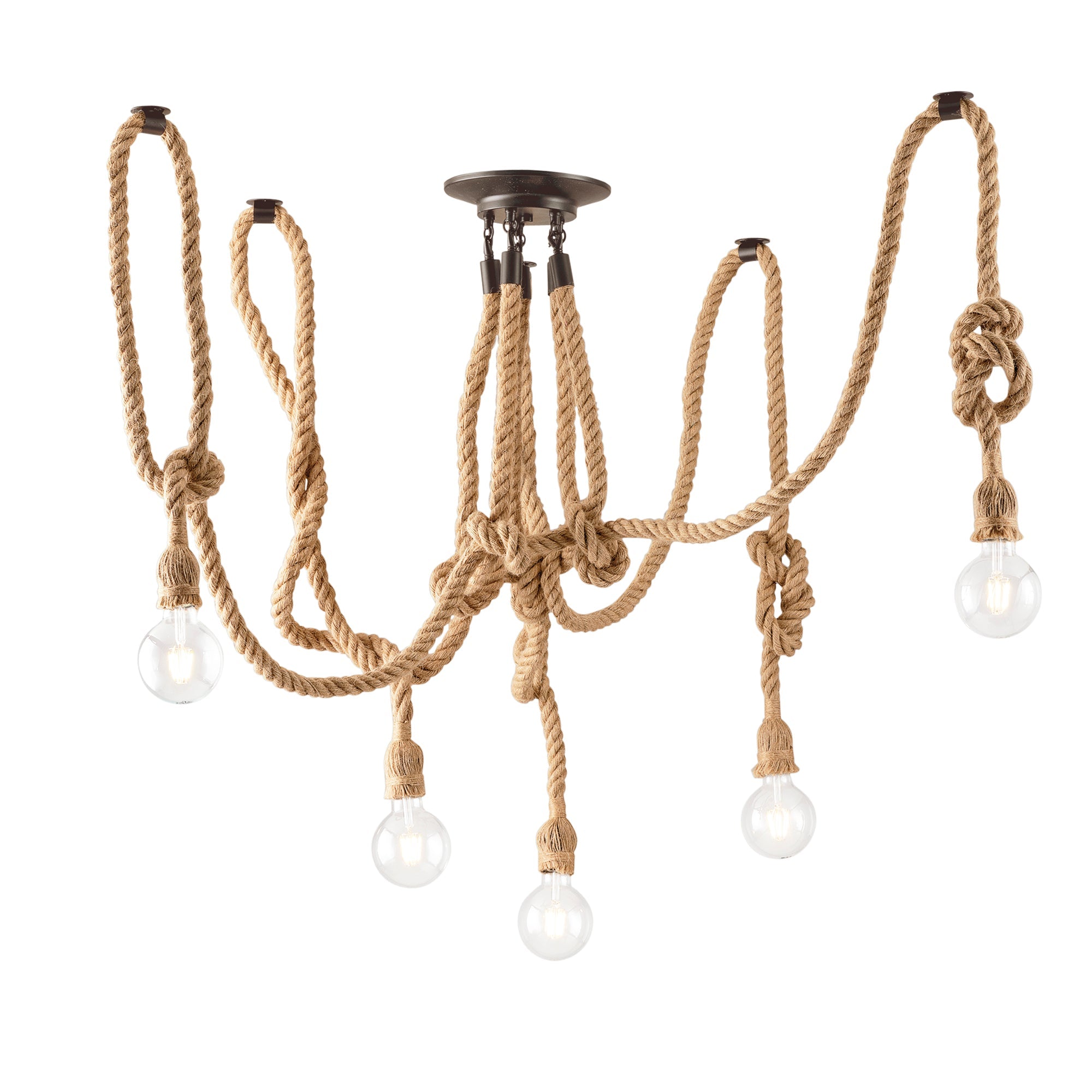 Plafoniera ROPE in metallo e canapa - FT-FeelThe