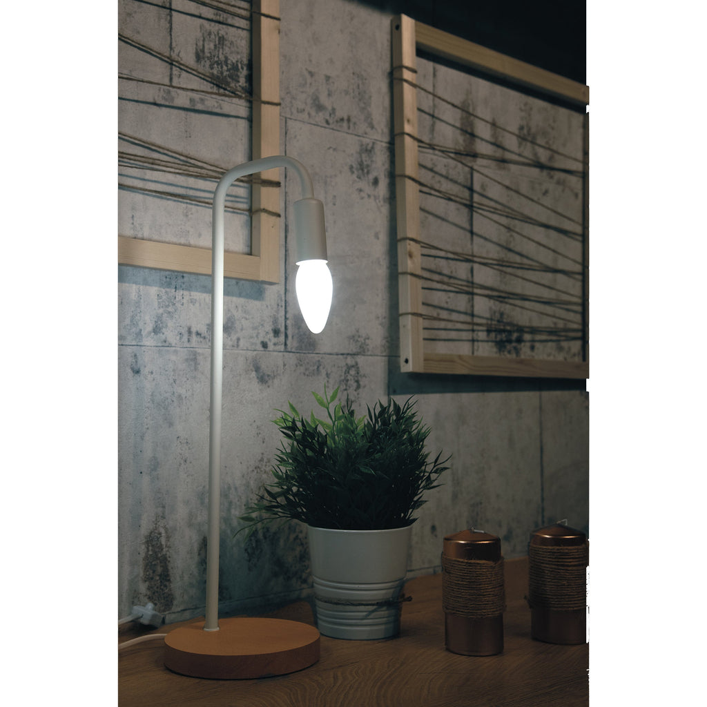 Lampada da tavolo SUSHI in metallo con base in legno naturale - FT-FeelThe
