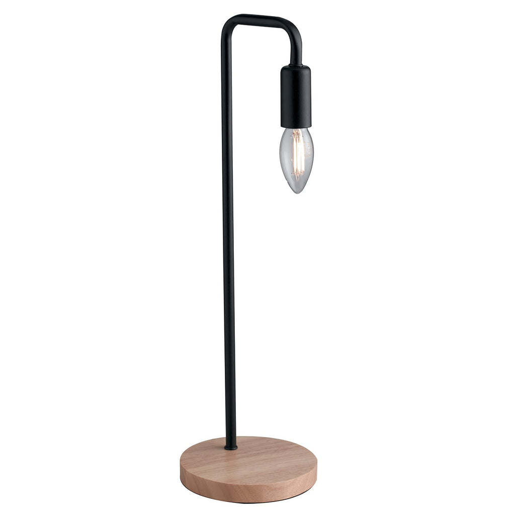 Lampada da tavolo SUSHI in metallo con base in legno naturale - FT-FeelThe