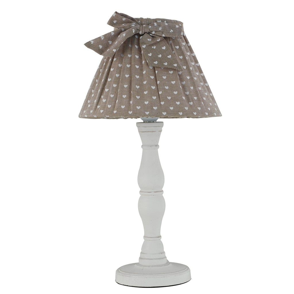 Lampada da tavolo SWEET in legno naturale e paralume in tessuto tortora - FT-FeelThe