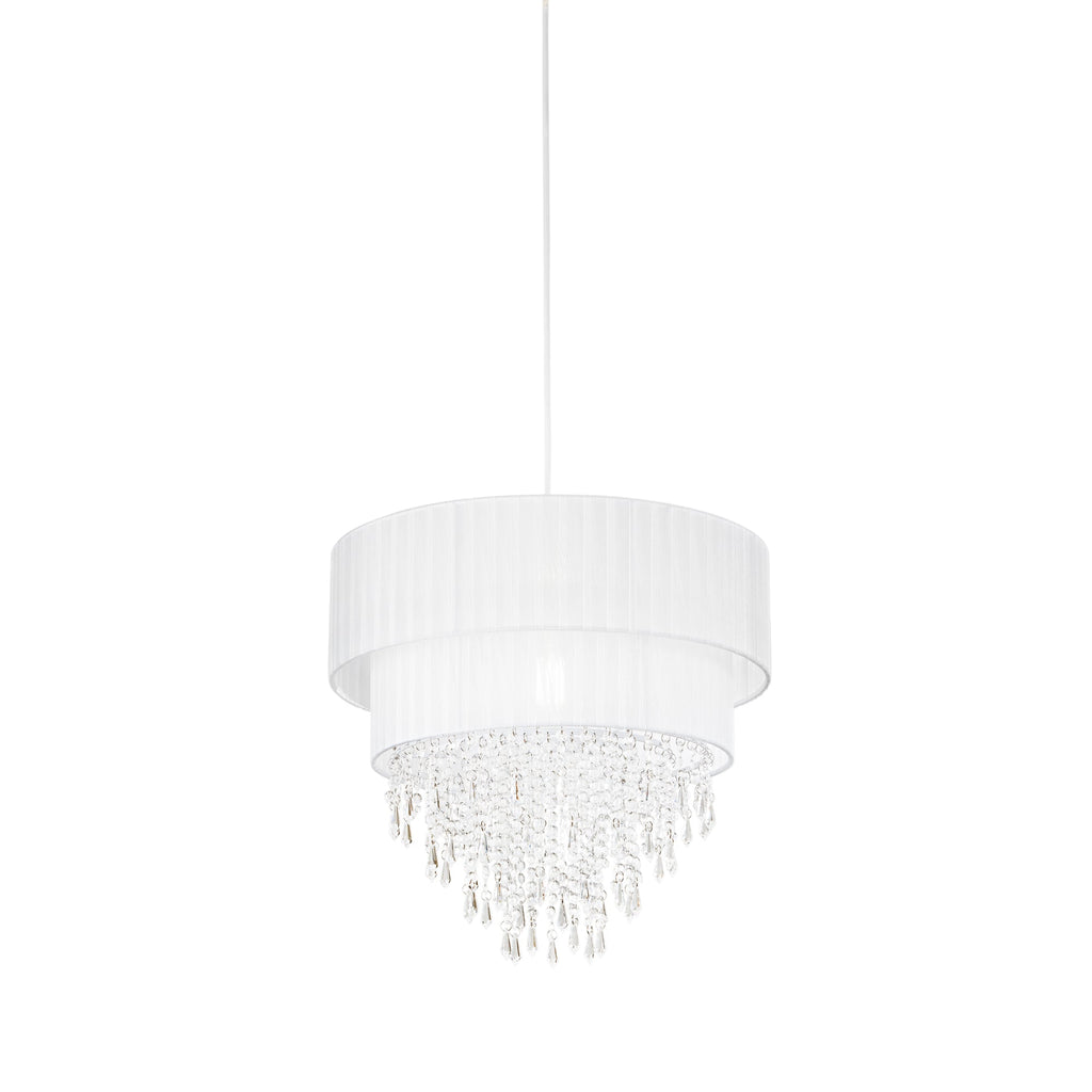 Struttura per sospensione TWIST Bianco in Tessuto e Vetro 1xE27 - FT-FeelThe