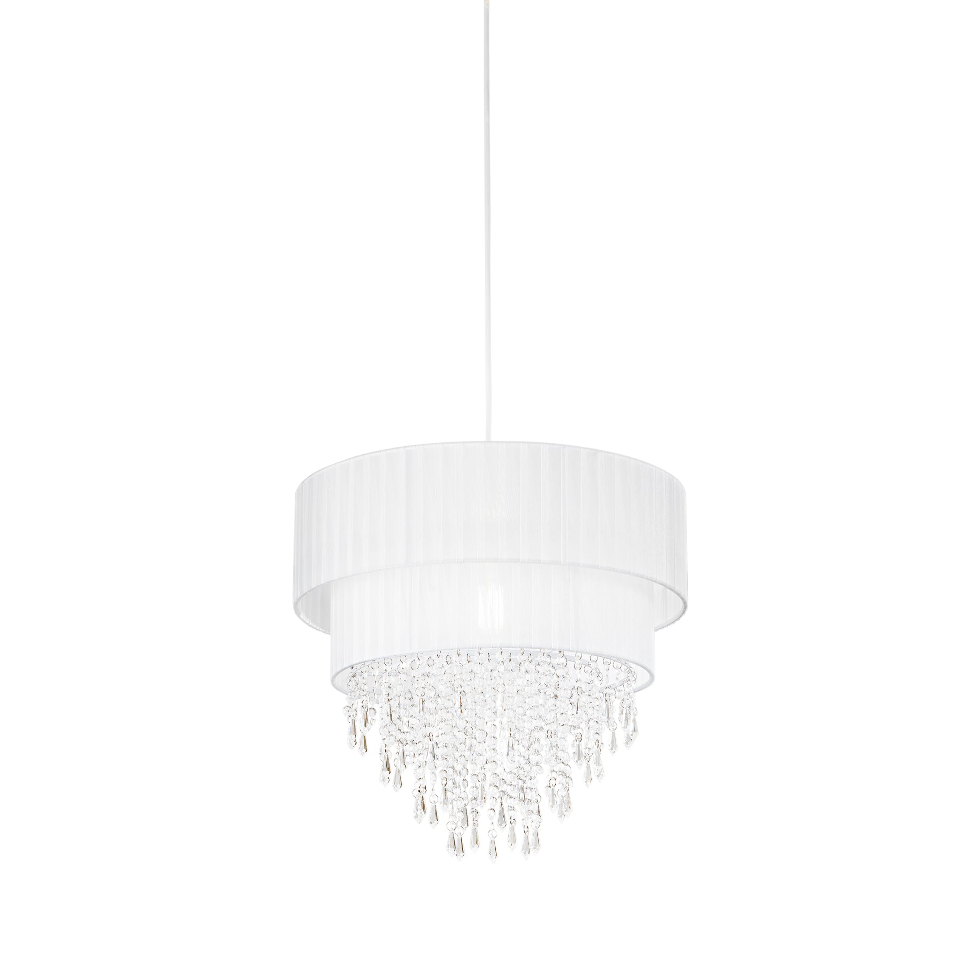 Struttura per sospensione TWIST Bianco in Tessuto e Vetro 1xE27 - FT-FeelThe