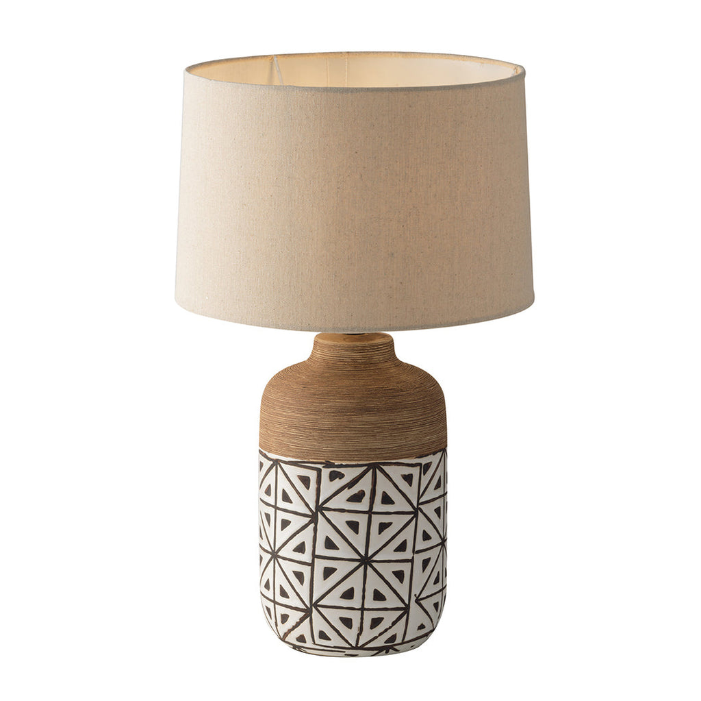 Lampada da tavolo VIETRI in ceramica decorata con paralume in tessuto - FT-FeelThe