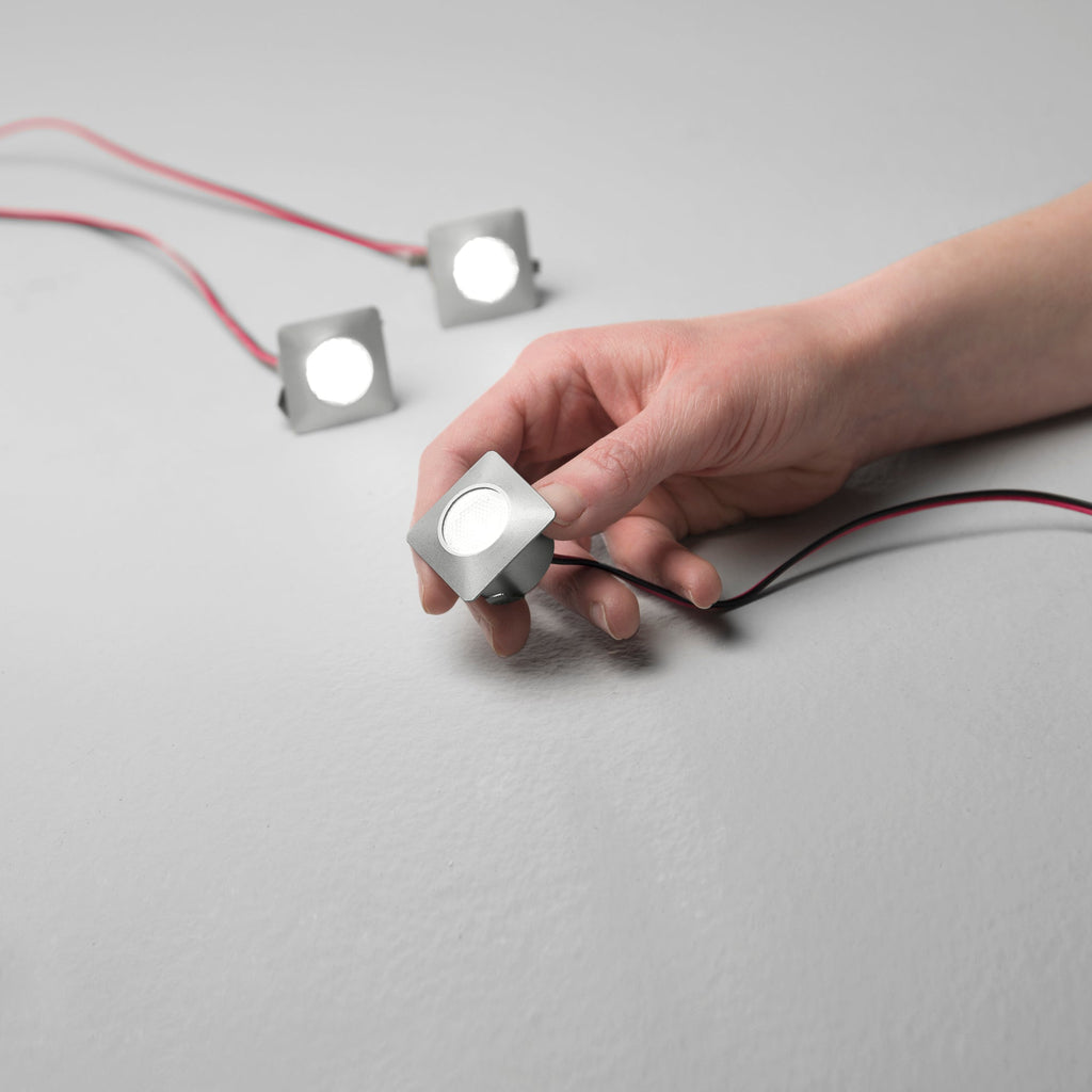 Kit 3 incassi LED ASSO in alluminio argento - FT-FeelThe