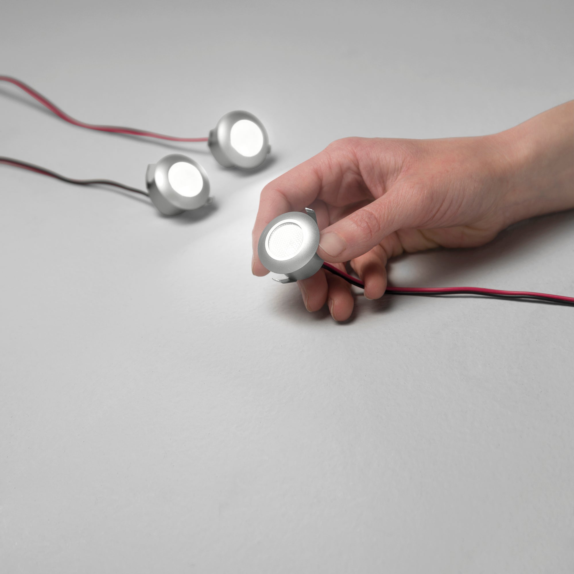 Kit 3 incassi LED ASSO in alluminio argento - FT-FeelThe