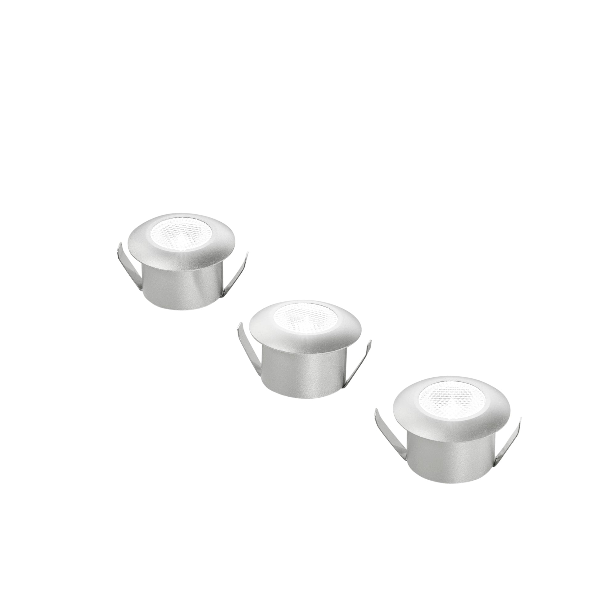 Kit 3 incassi LED ASSO in alluminio argento - FT-FeelThe