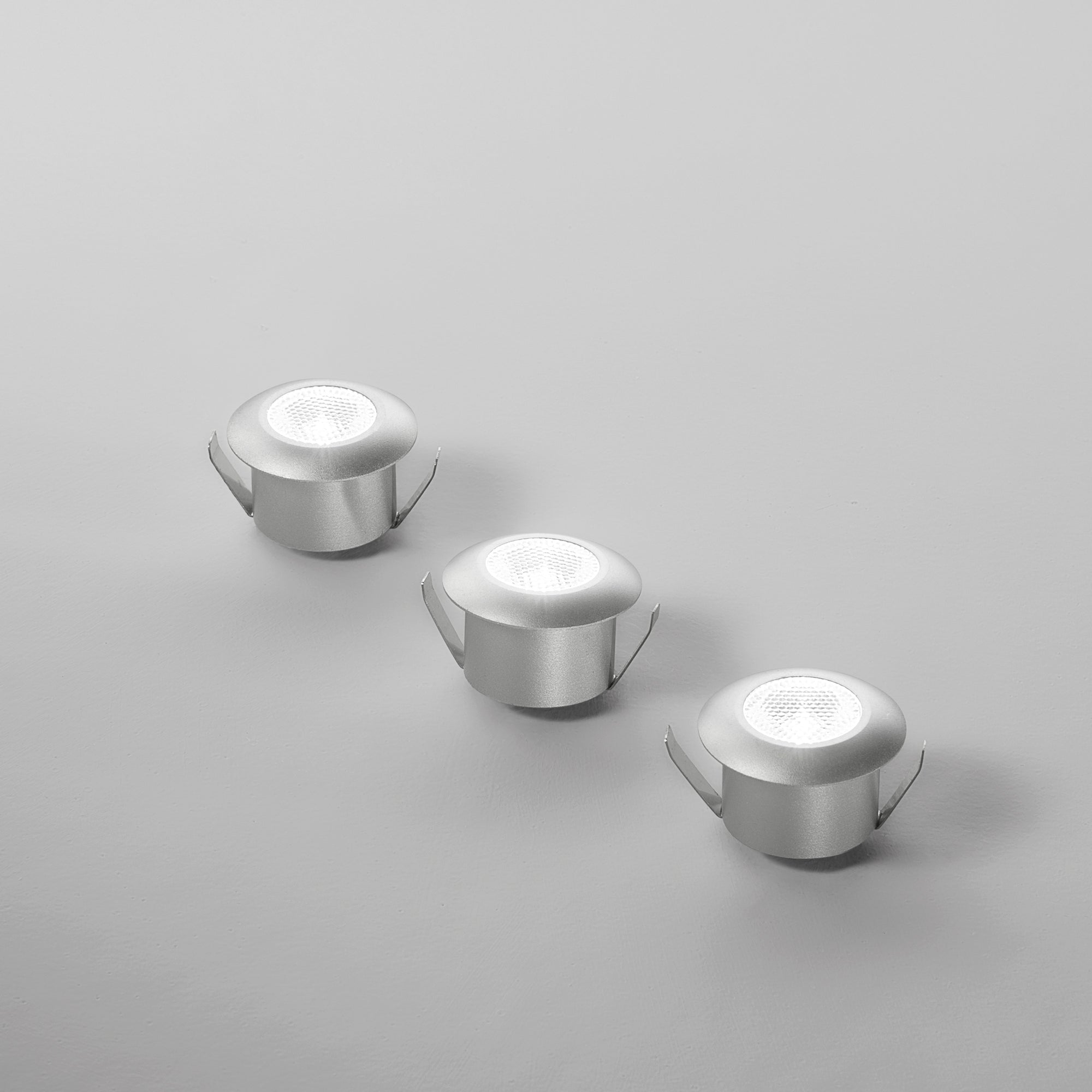 Kit 3 incassi LED ASSO in alluminio argento - FT-FeelThe