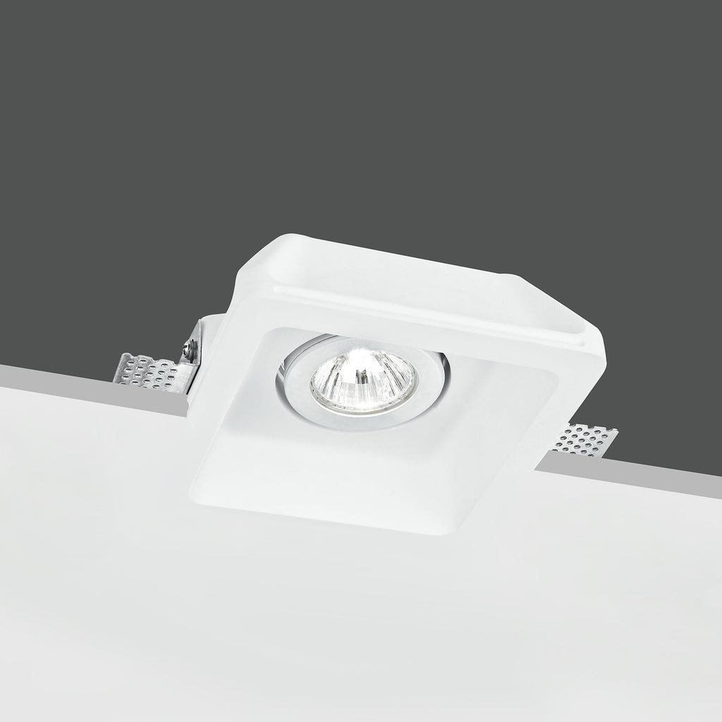 Incasso MORGANA quadrato in gesso bianco verniciabile orientabile - FT-FeelThe