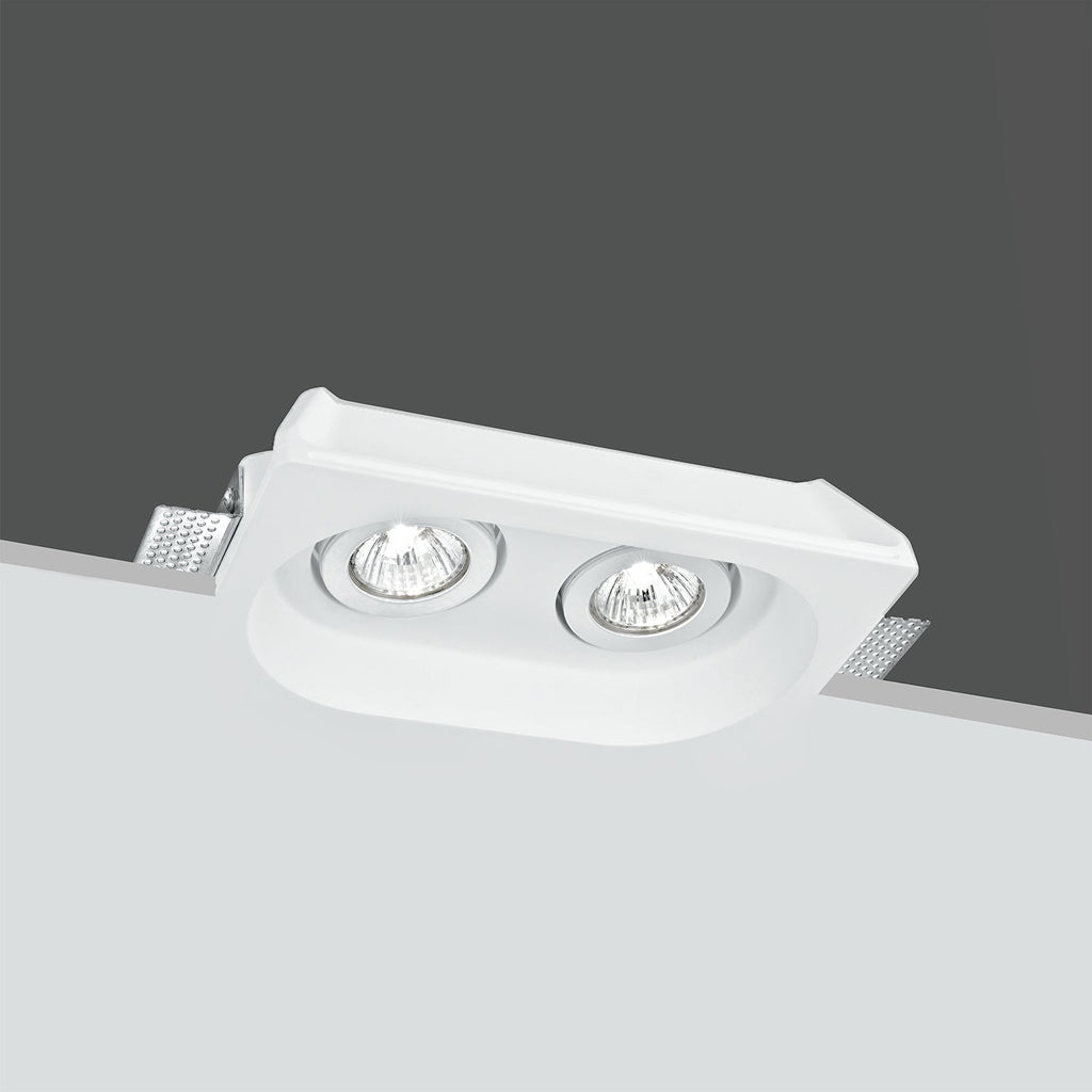 Incasso MORGANA quadrato in gesso bianco verniciabile orientabile - FT-FeelThe