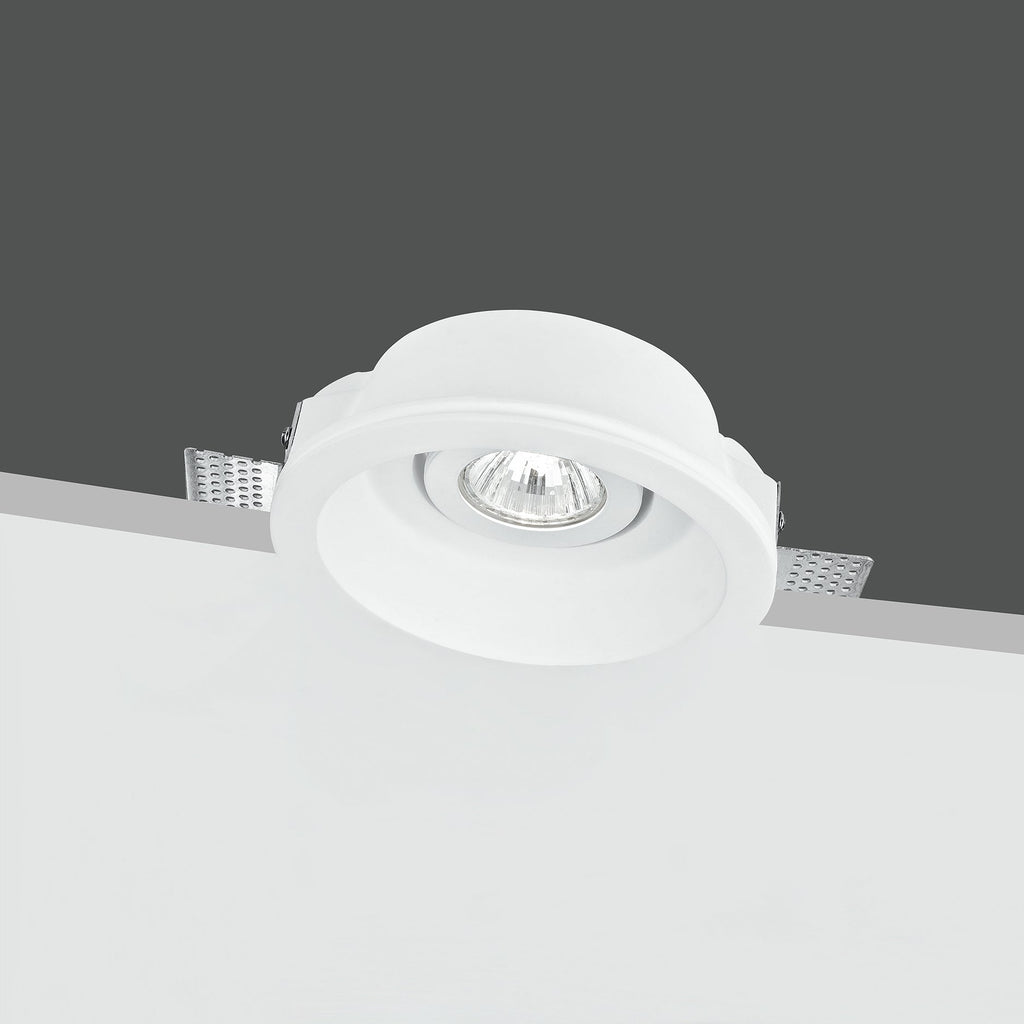 Incasso MORGANA rotondo in gesso bianco verniciabile orientabile - FT-FeelThe