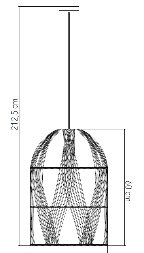 ANCELLA rattan pendant lamp with E27 socket 