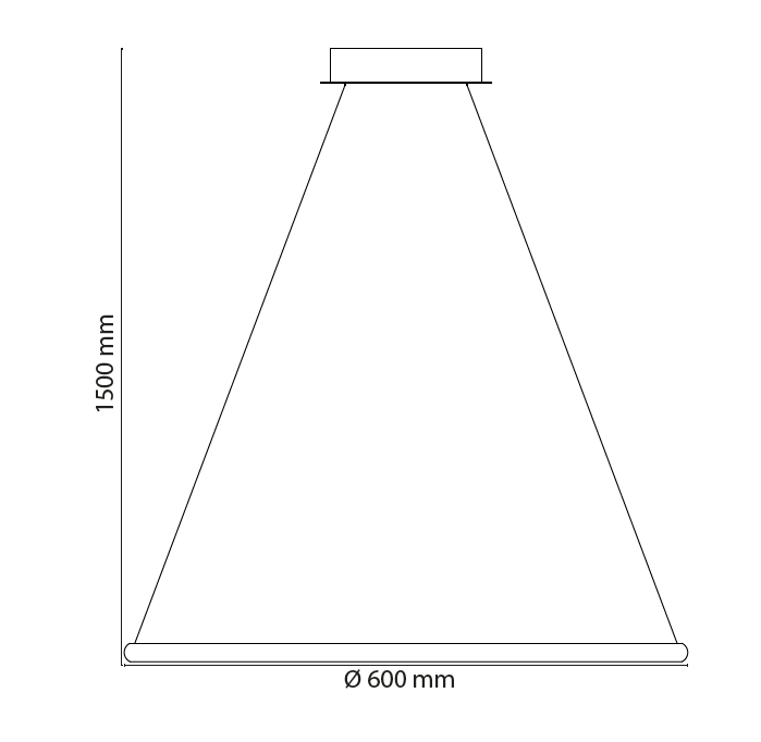 AXIS LED pendant light with CCT function and single circular element 